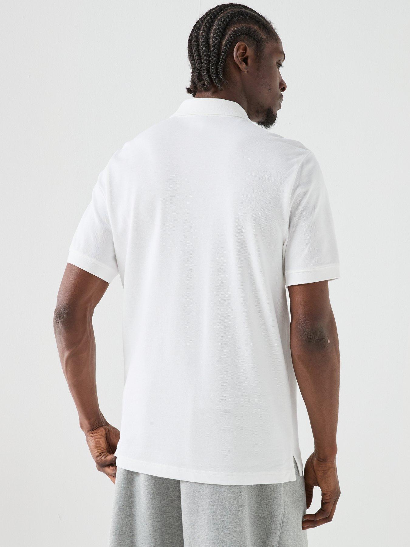 Image 2 of 6 of Nike Mens Club Short Sleeve Pique Polo Shirt - White