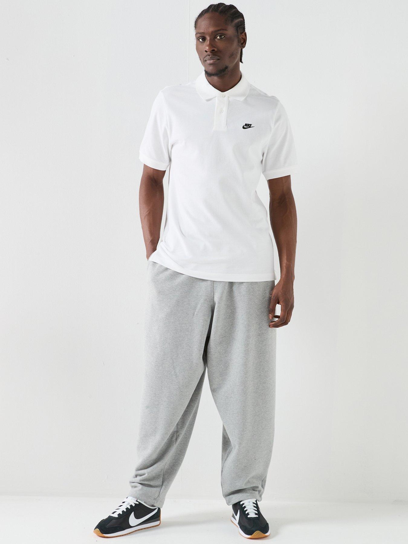 Image 3 of 6 of Nike Mens Club Short Sleeve Pique Polo Shirt - White