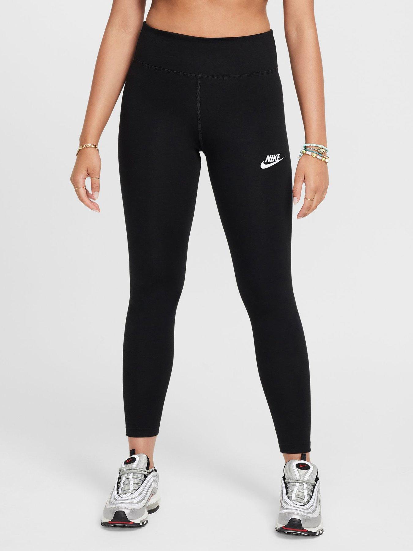 Image 1 of 4 of Nike Girls Sportswear High Waisted Leggings - Black