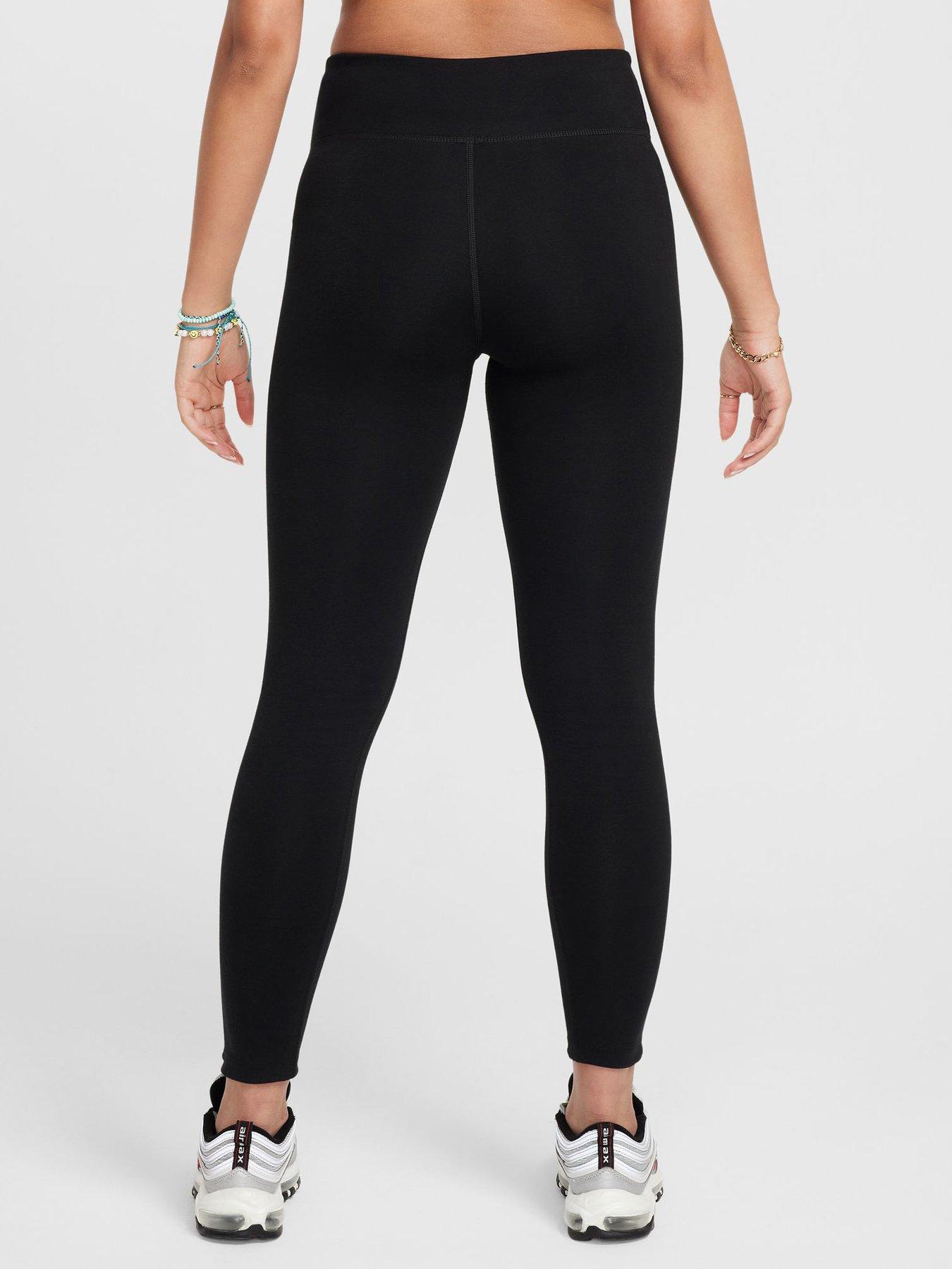 Image 2 of 4 of Nike Girls Sportswear High Waisted Leggings - Black