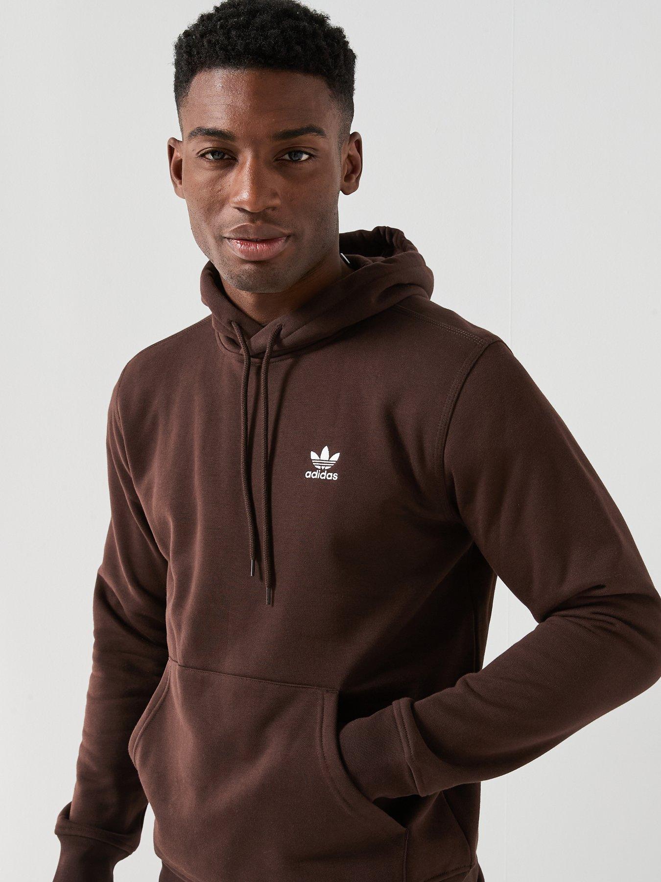 adidas Originals Men's Trefoil Essentials Hoodie - Brown | Very