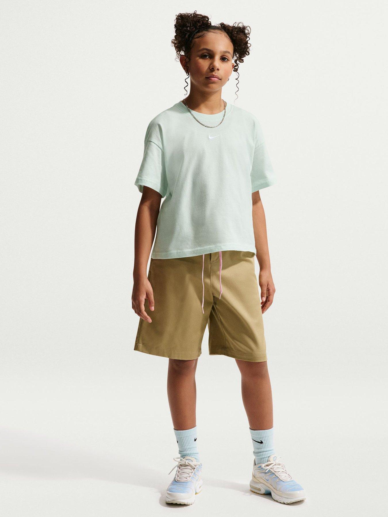 Nike Big Kids Girls Sportswear Boxy Essential T-Shirt, Barely Green, Size Xl