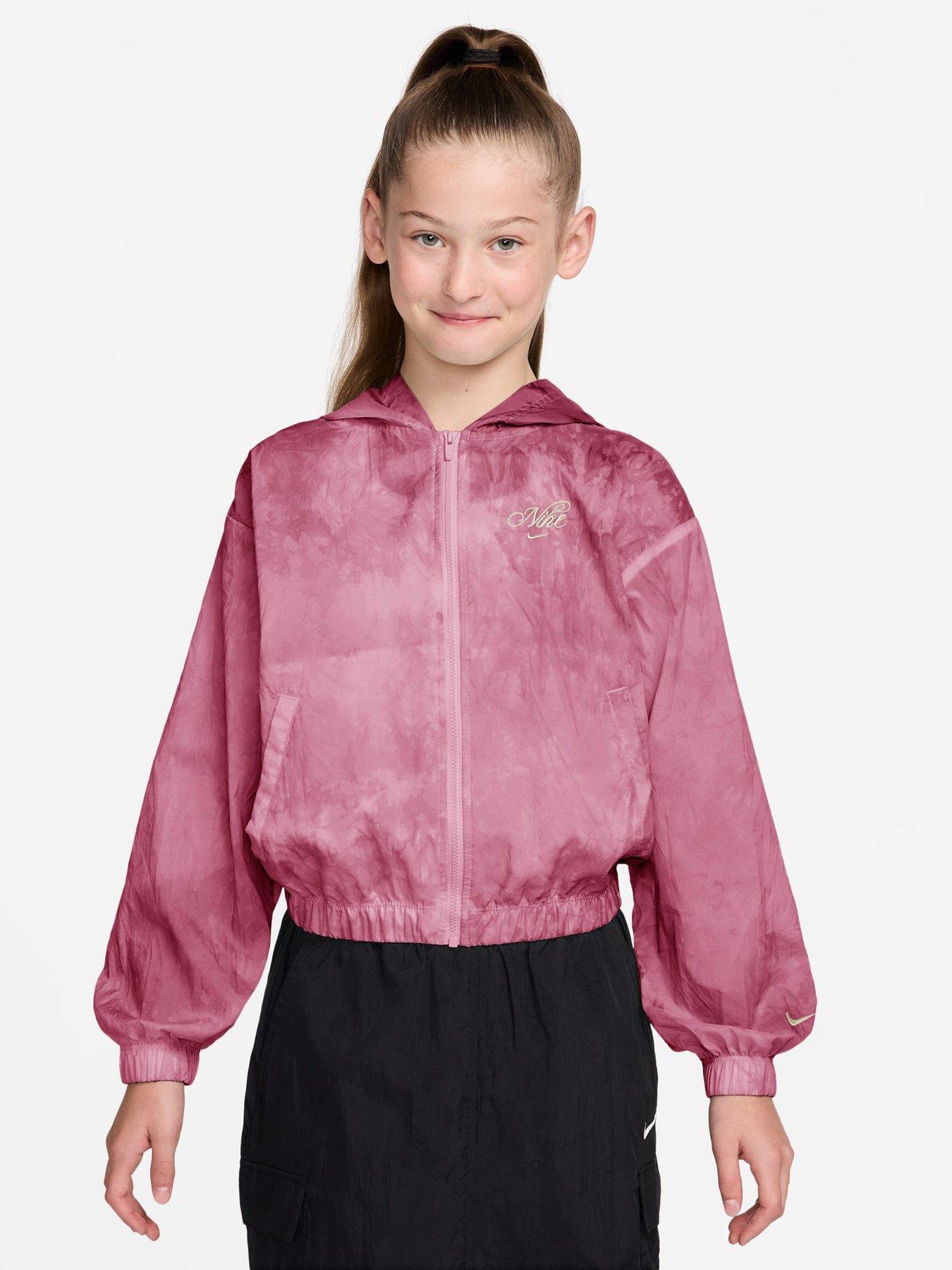 Image 1 of 3 of Nike Big Kids Girls Sportswear Woven Track Jacket - Red