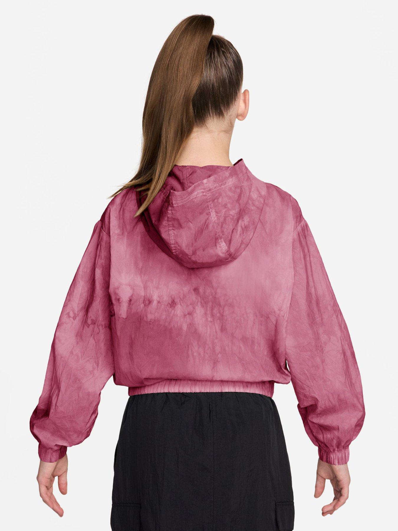 Image 2 of 3 of Nike Big Kids Girls Sportswear Woven Track Jacket - Red
