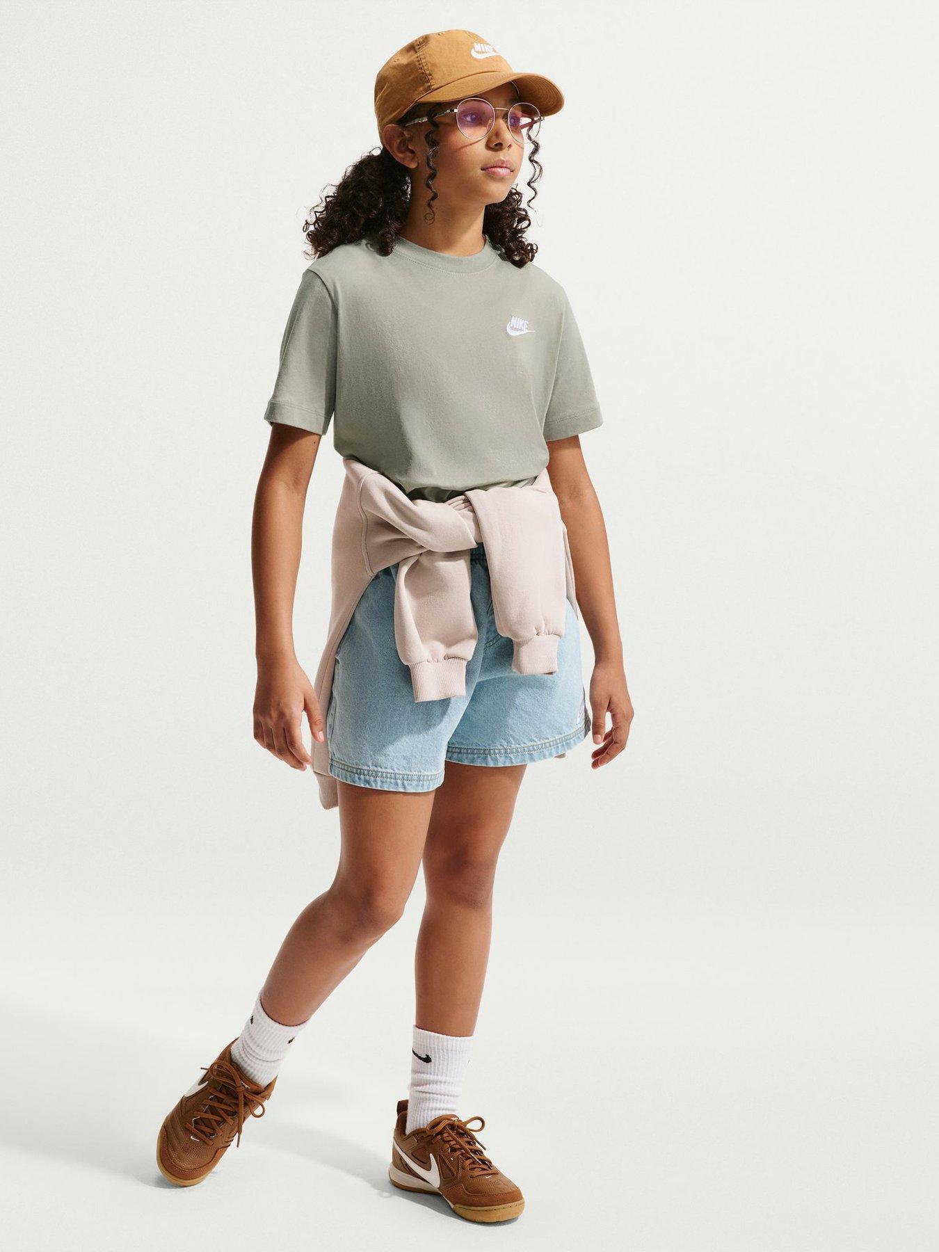 Nike Big Kids Sportswear Embroidered Futura T-Shirt - Green