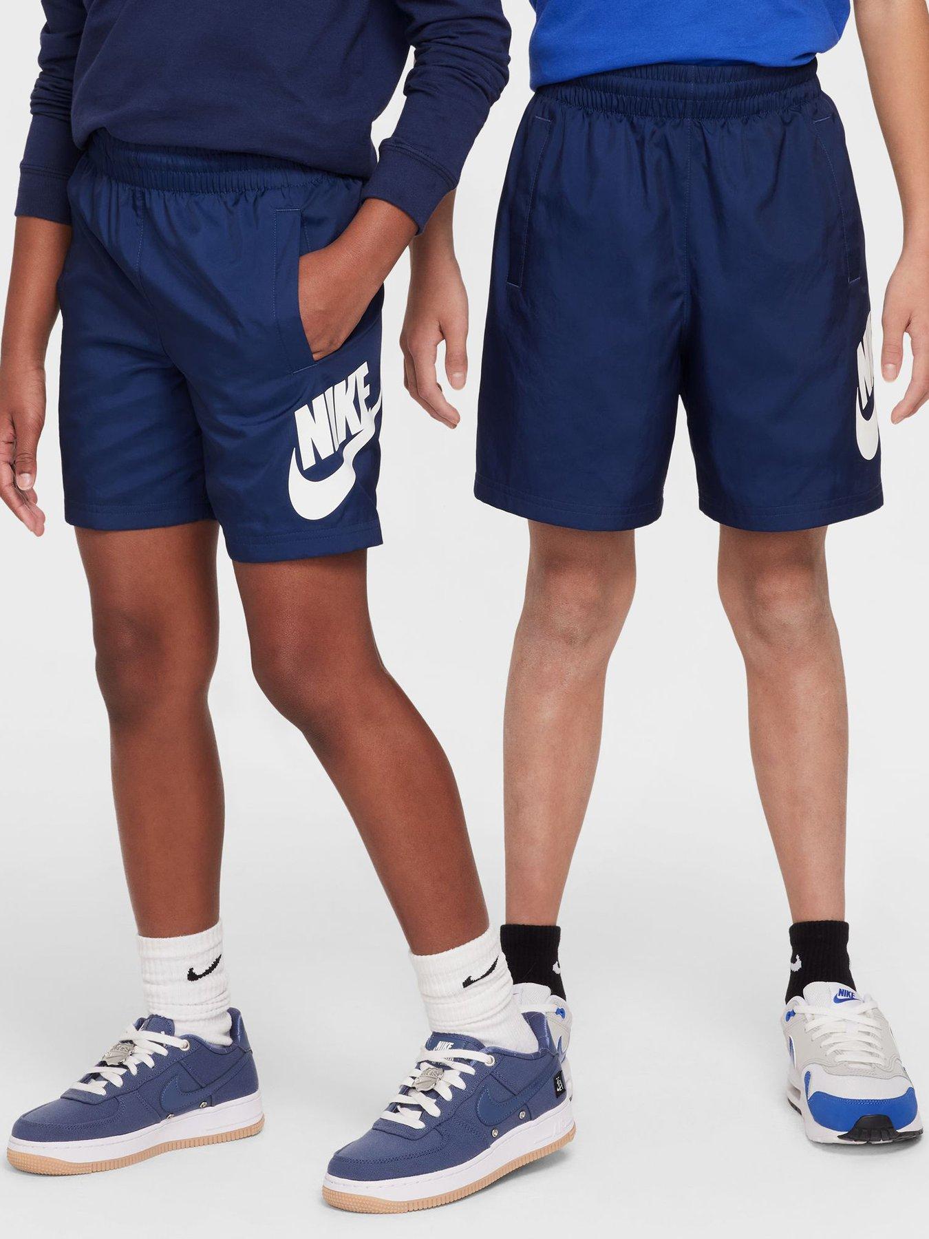 Nike Big Kids Sportswear Club Woven Shorts, Midnight Navy/White, Size Xs