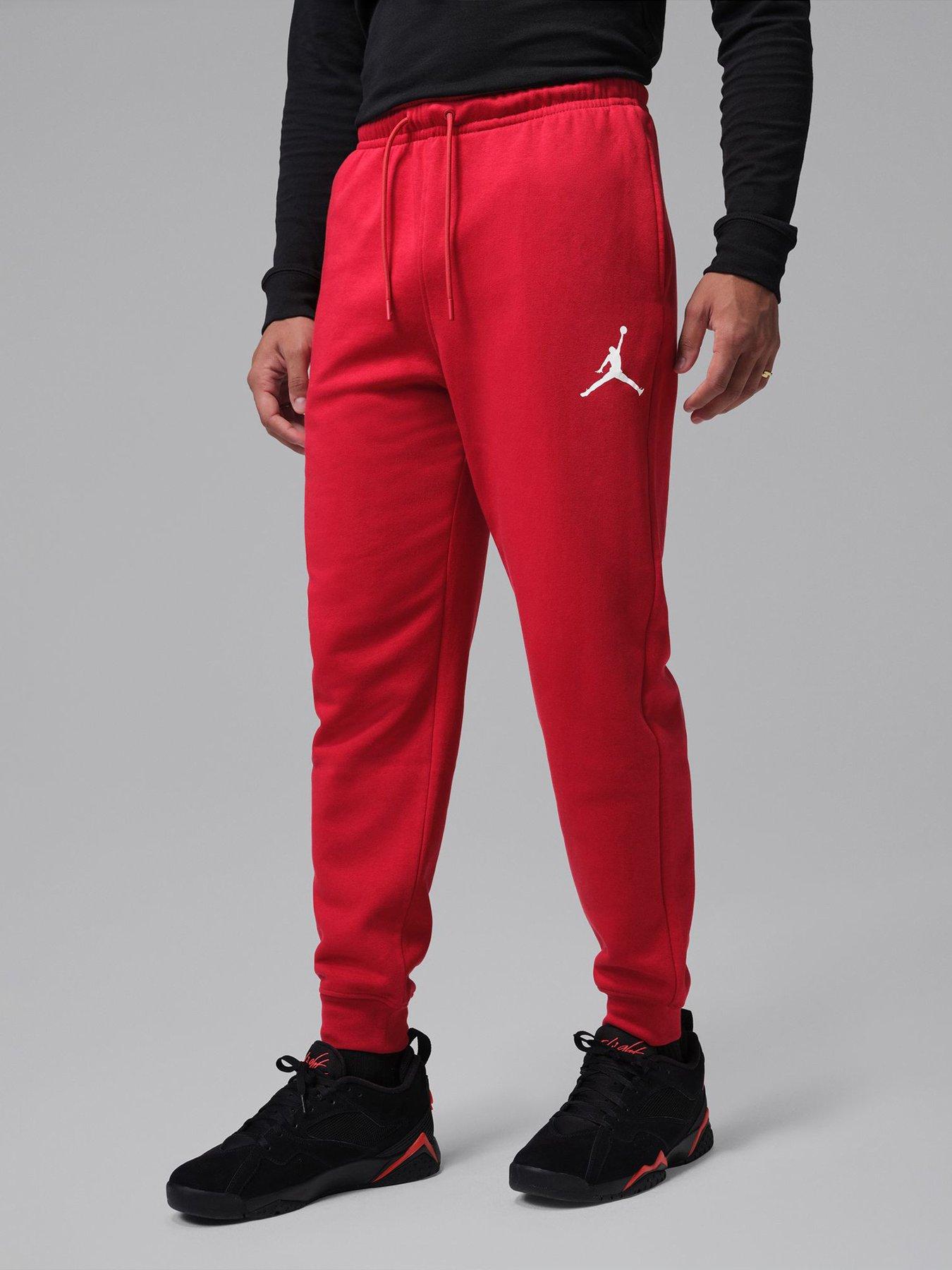 Jordan Nike Mens Jumpman Fleece Pants, Gym Red/White, Size Xl, Men