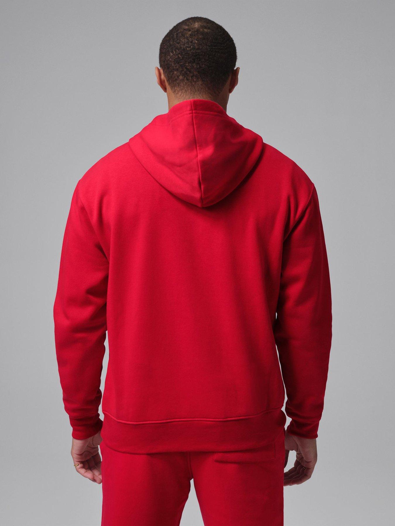 Image 2 of 6 of Jordan Nike Mens Jumpman Fleece Pullover Hoodie - Red