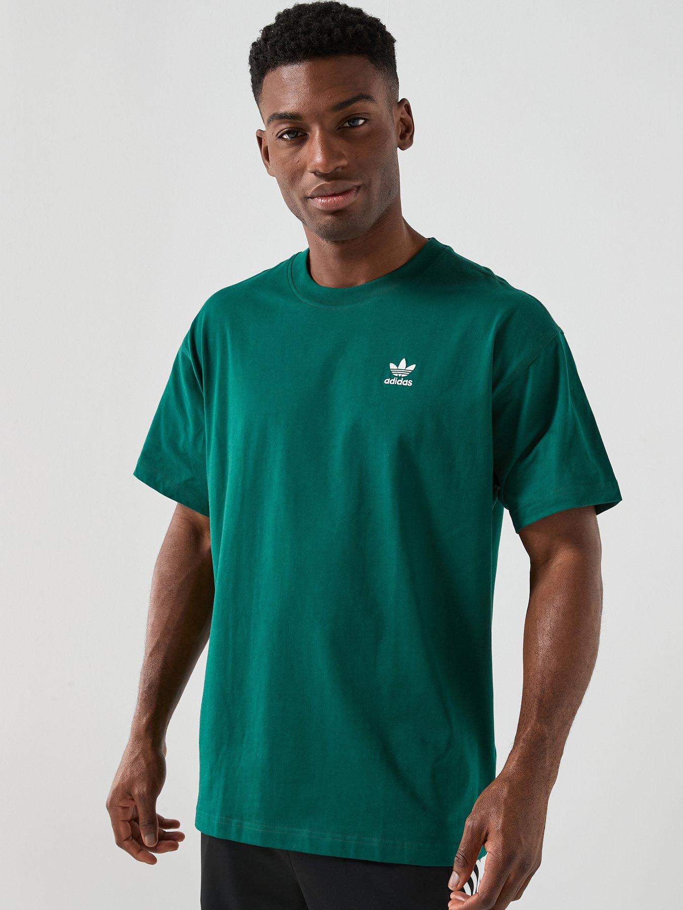 90s adidas トレフォイル Tシャツ グリーン M adidas Originals Men's Trefoil Essentials Oversized T-Shirt