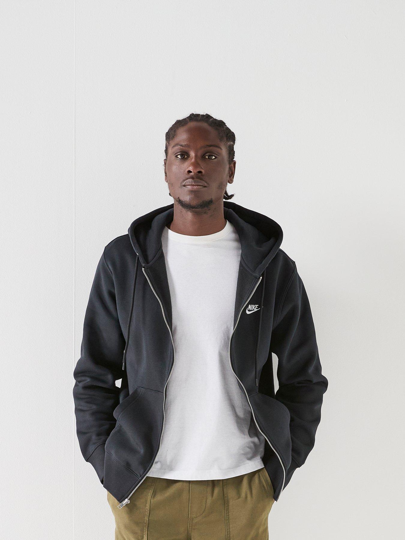 Nike Mens Club Full Zip Hoodie - Black