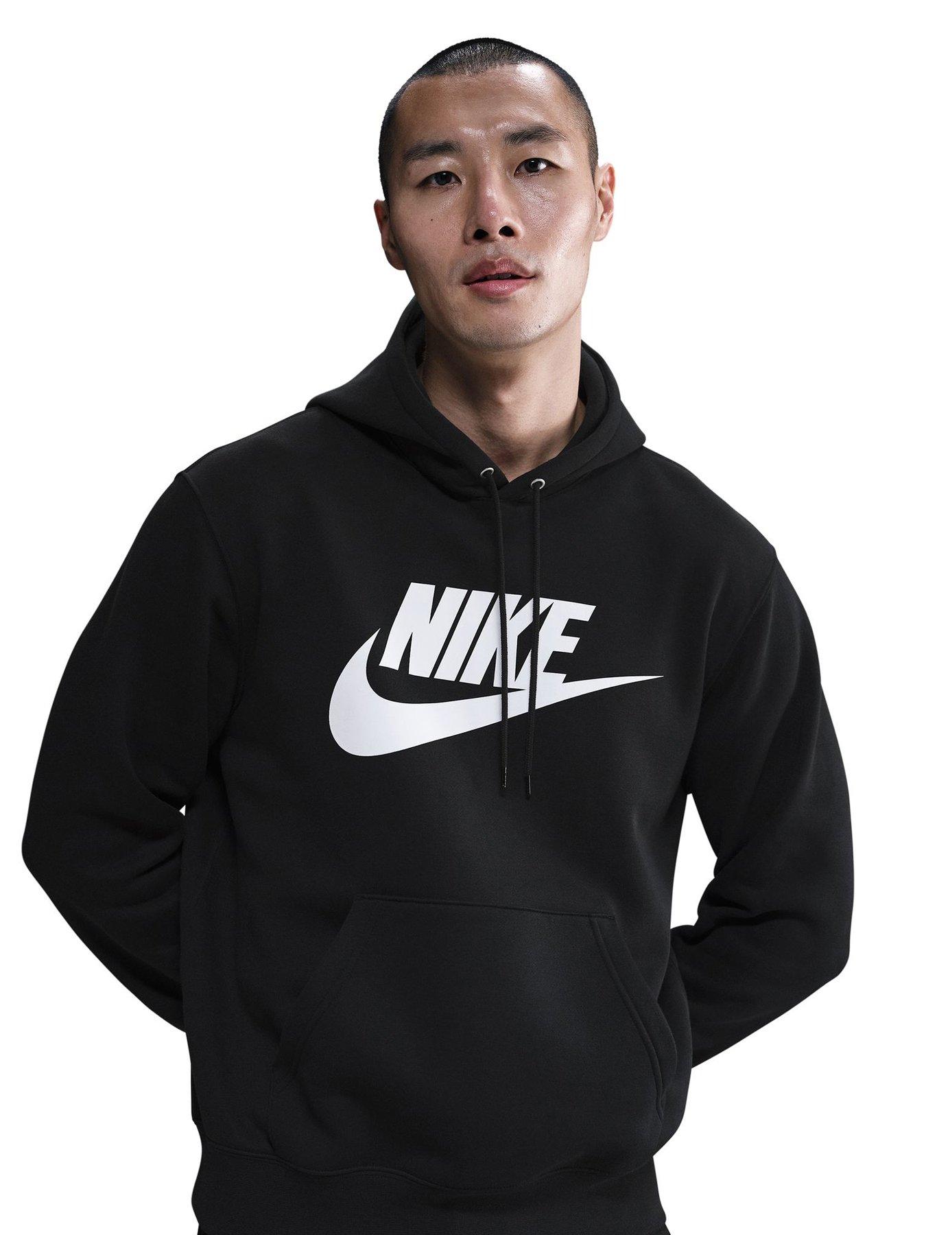 Nike Mens Club Graphic Pullover Hoodie - Black