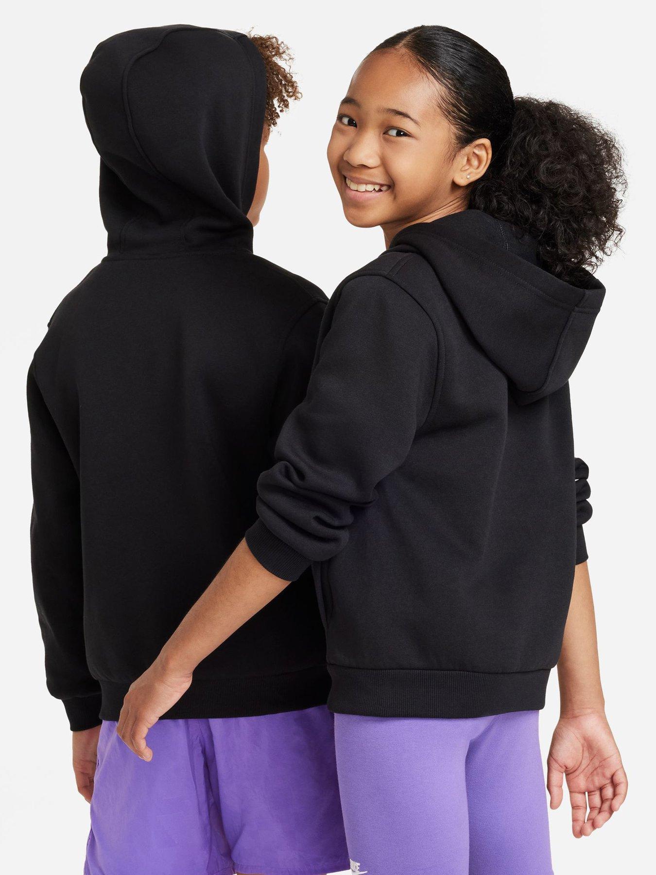 Image 2 of 7 of Nike Big Kids Sportswear Club Full Zip Hoodie - Black