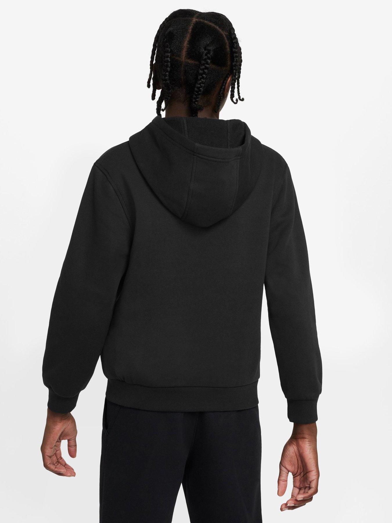 Image 4 of 7 of Nike Big Kids Sportswear Club Full Zip Hoodie - Black