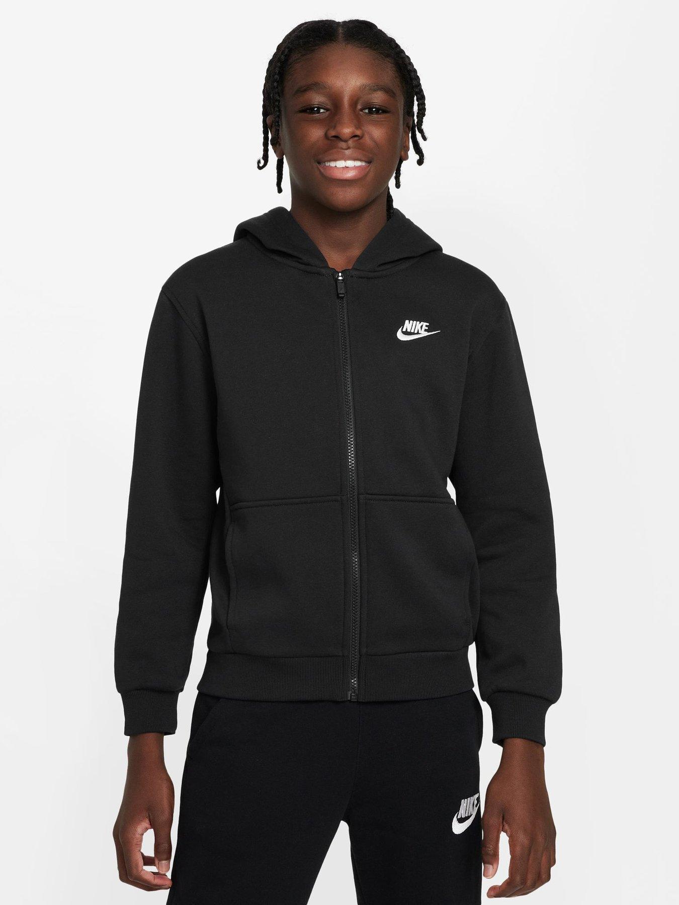 Image 5 of 7 of Nike Big Kids Sportswear Club Full Zip Hoodie - Black