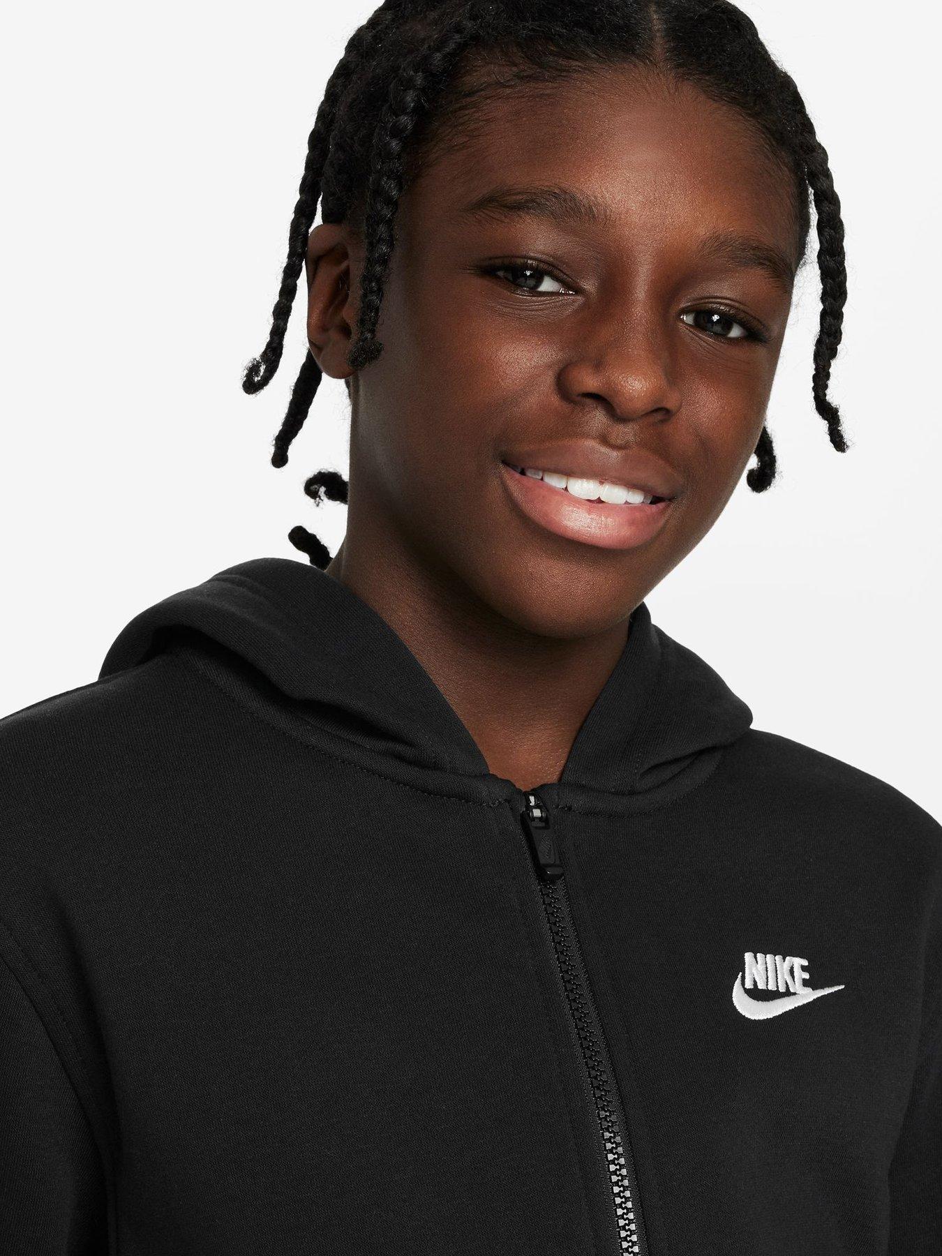 Image 6 of 7 of Nike Big Kids Sportswear Club Full Zip Hoodie - Black