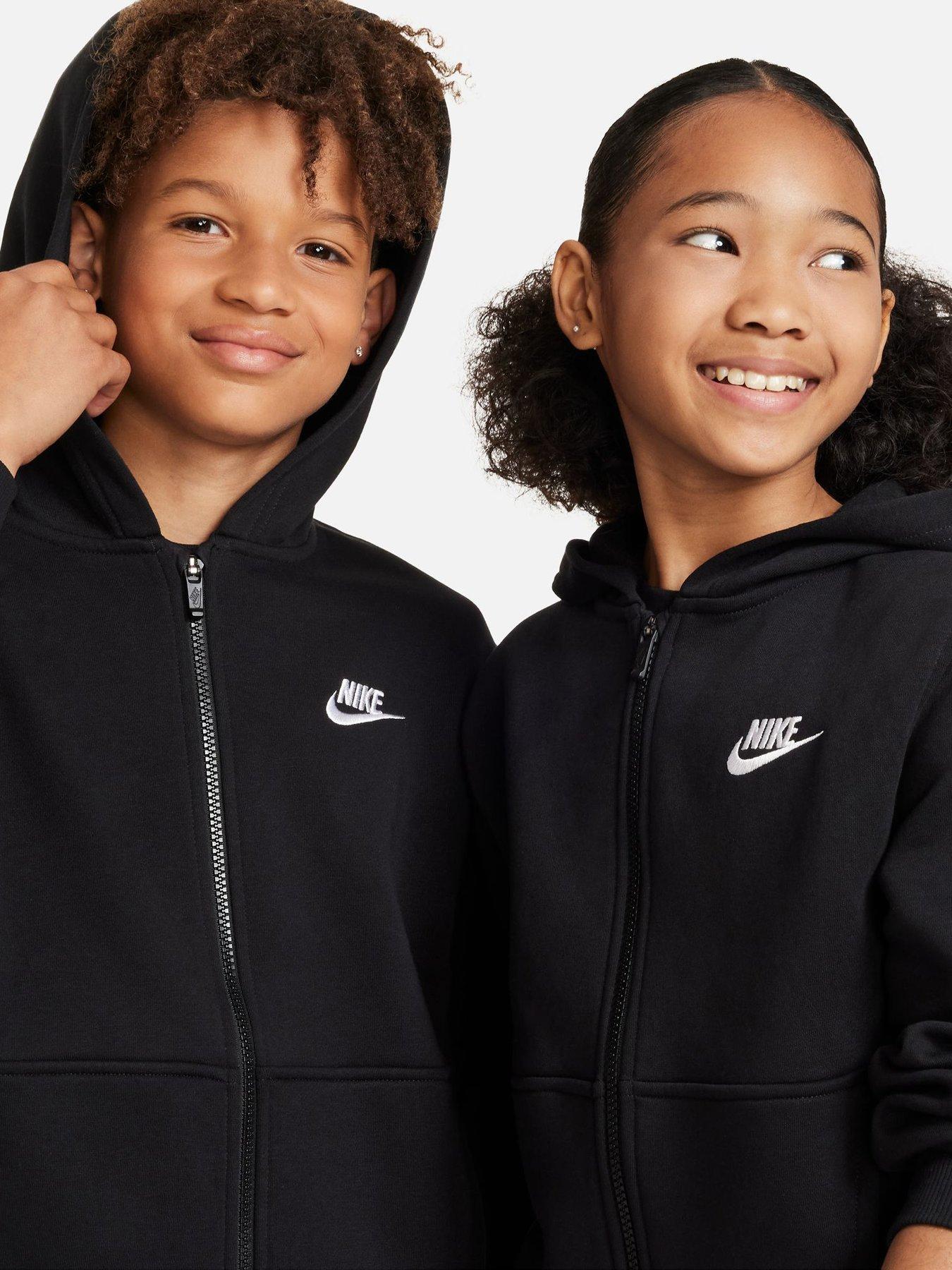 Image 7 of 7 of Nike Big Kids Sportswear Club Full Zip Hoodie - Black
