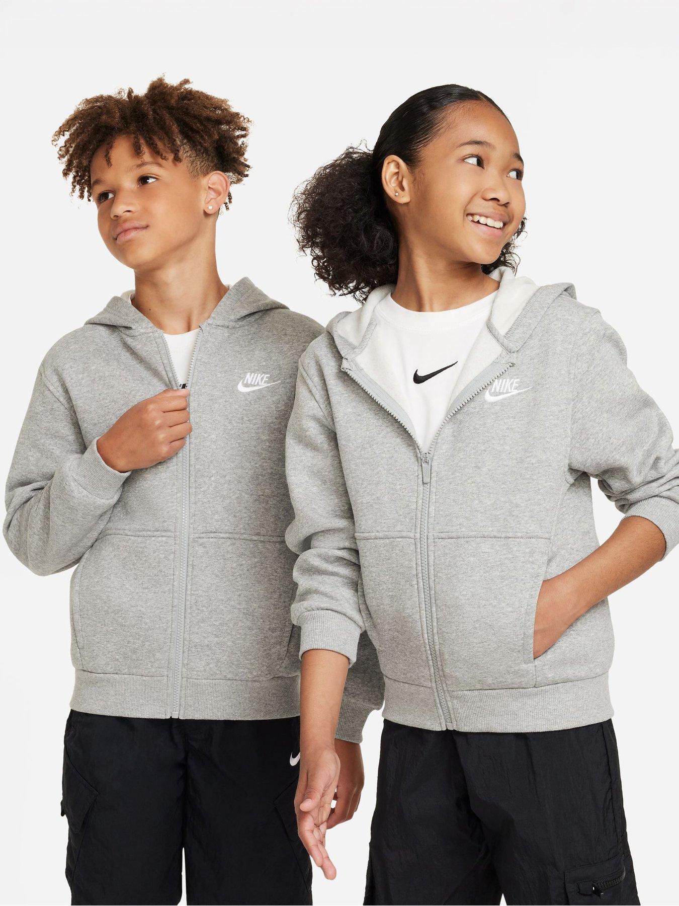 Nike Big Kids Sportswear Club Full Zip Hoodie - Grey