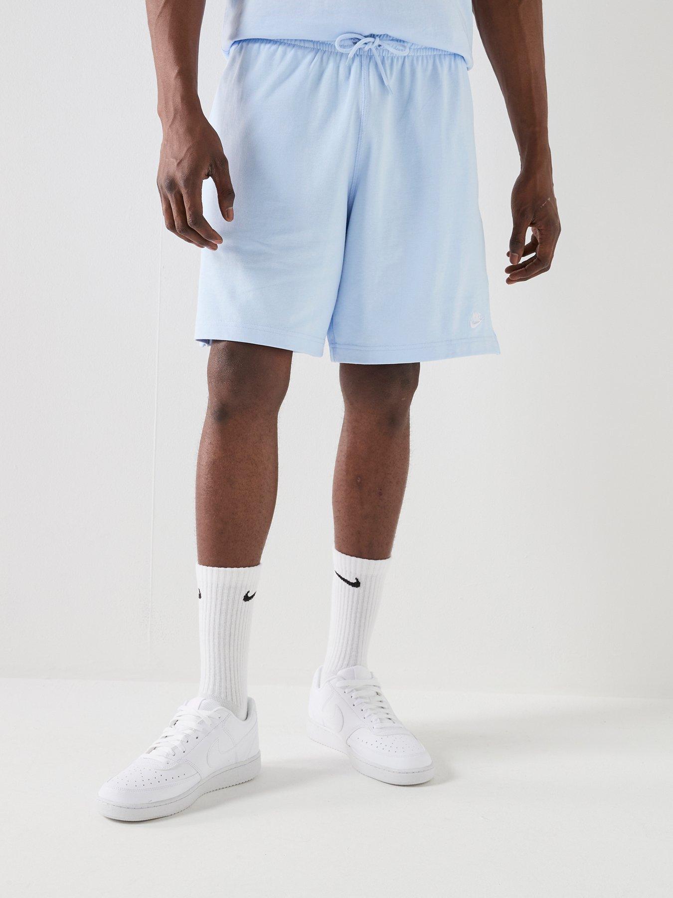 Nike Mens Club Knit Shorts, Hydrogen Blue/White, Size S, Men