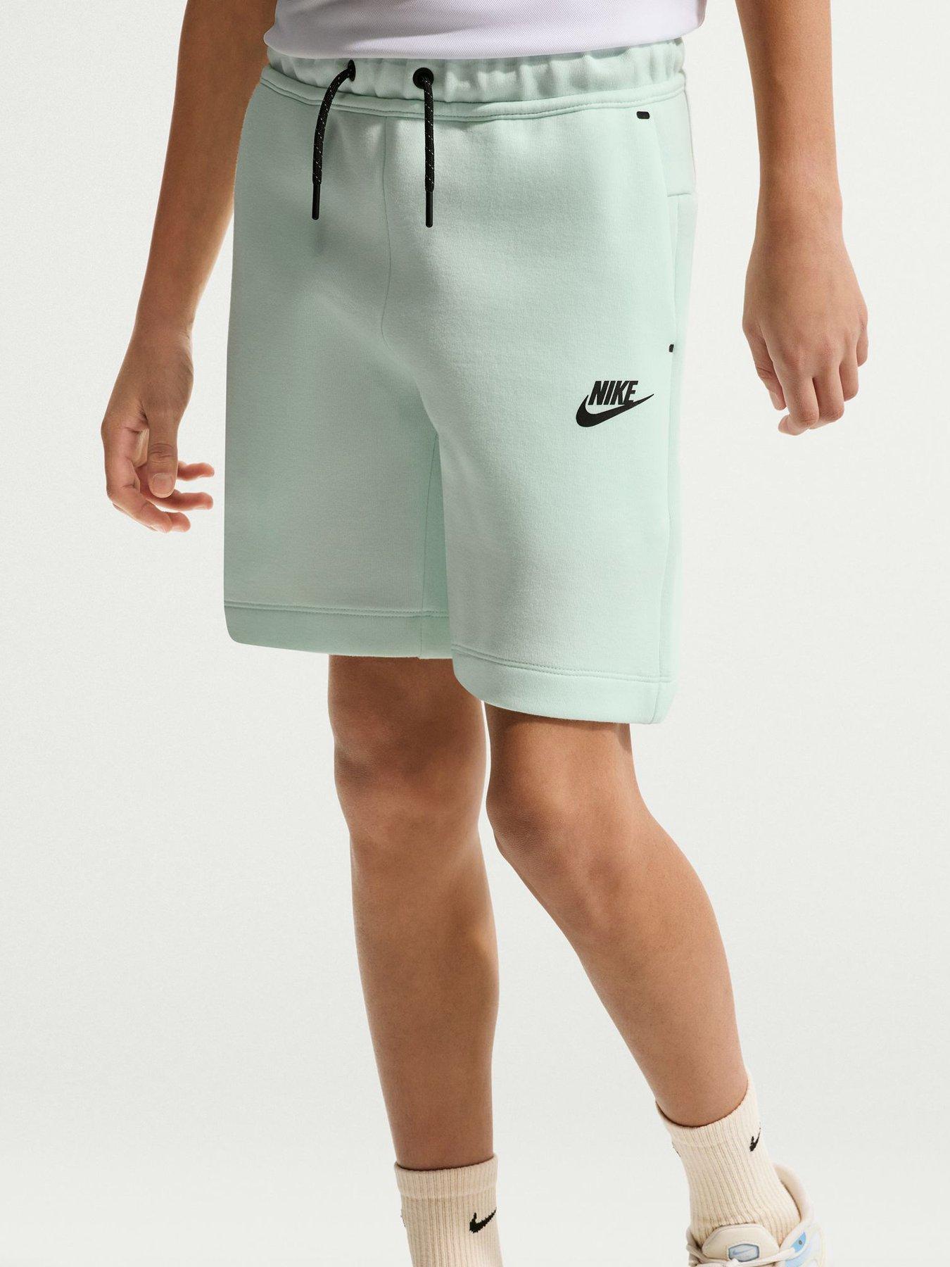 Nike Big Kids Tech Fleece Boys Shorts, Barely Green/Black, Size Xl