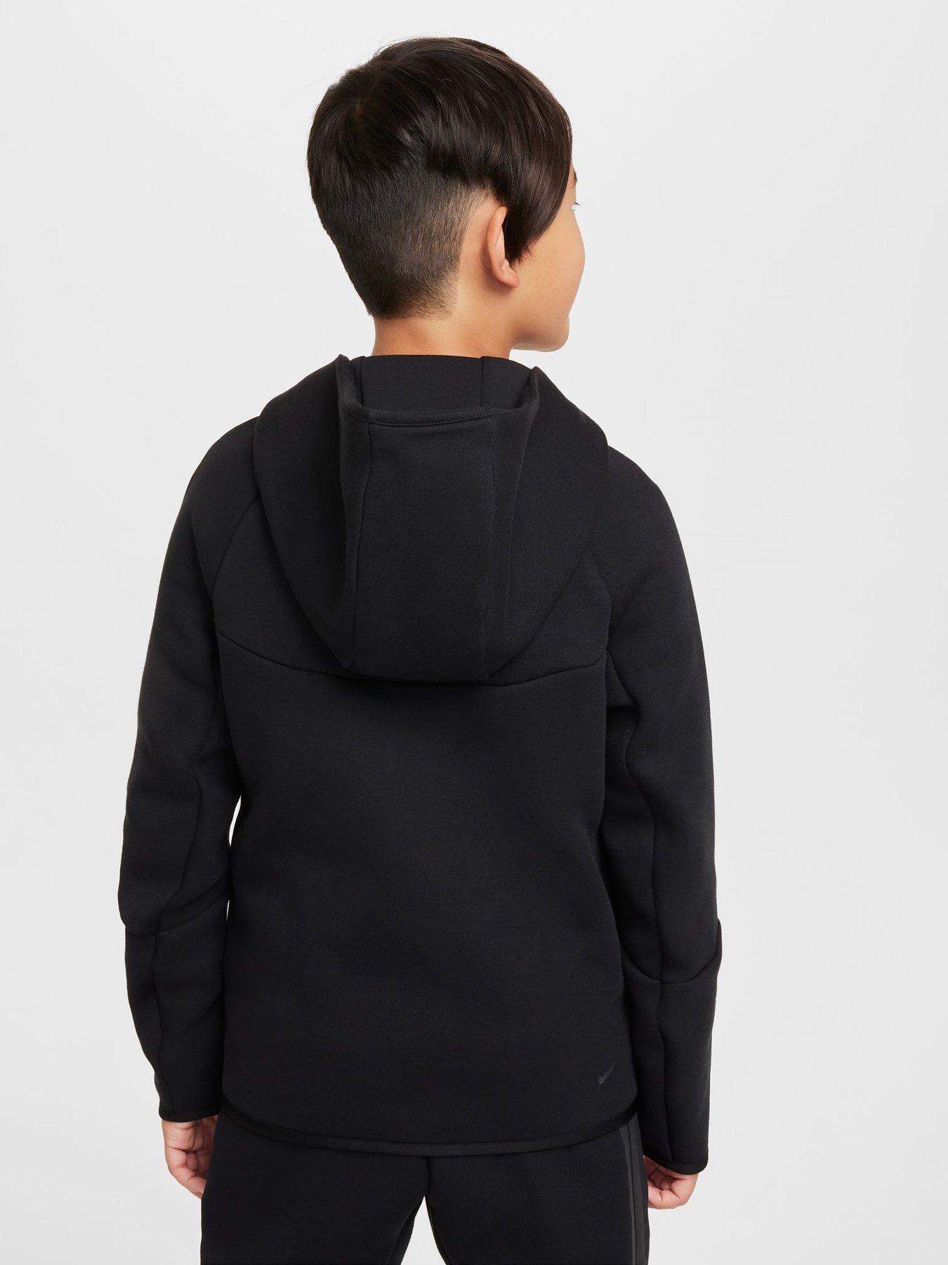 Image 2 of 6 of Nike Big Kids Tech Fleece Full Zip Hoodie - Black