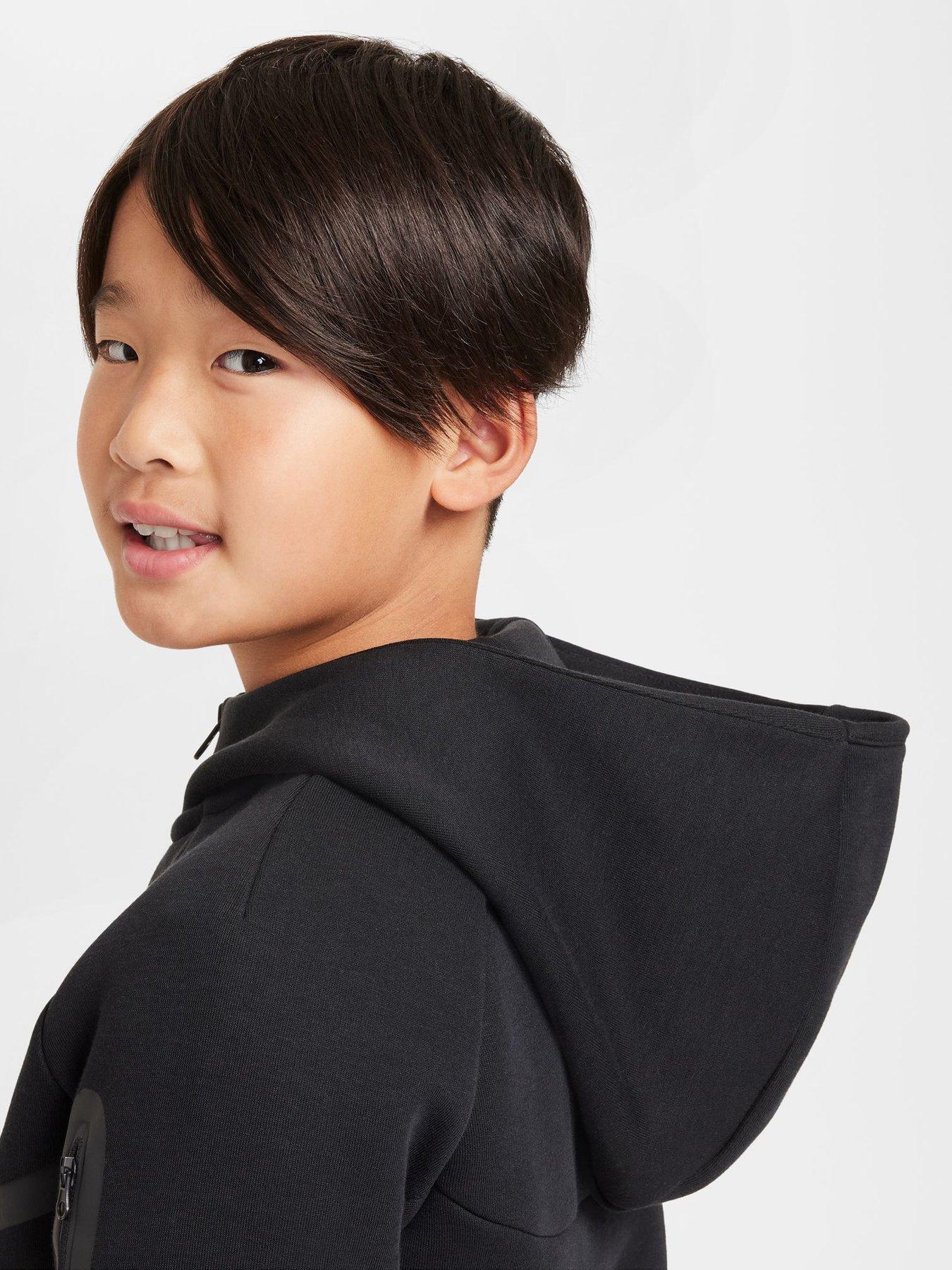 Image 6 of 6 of Nike Big Kids Tech Fleece Full Zip Hoodie - Black
