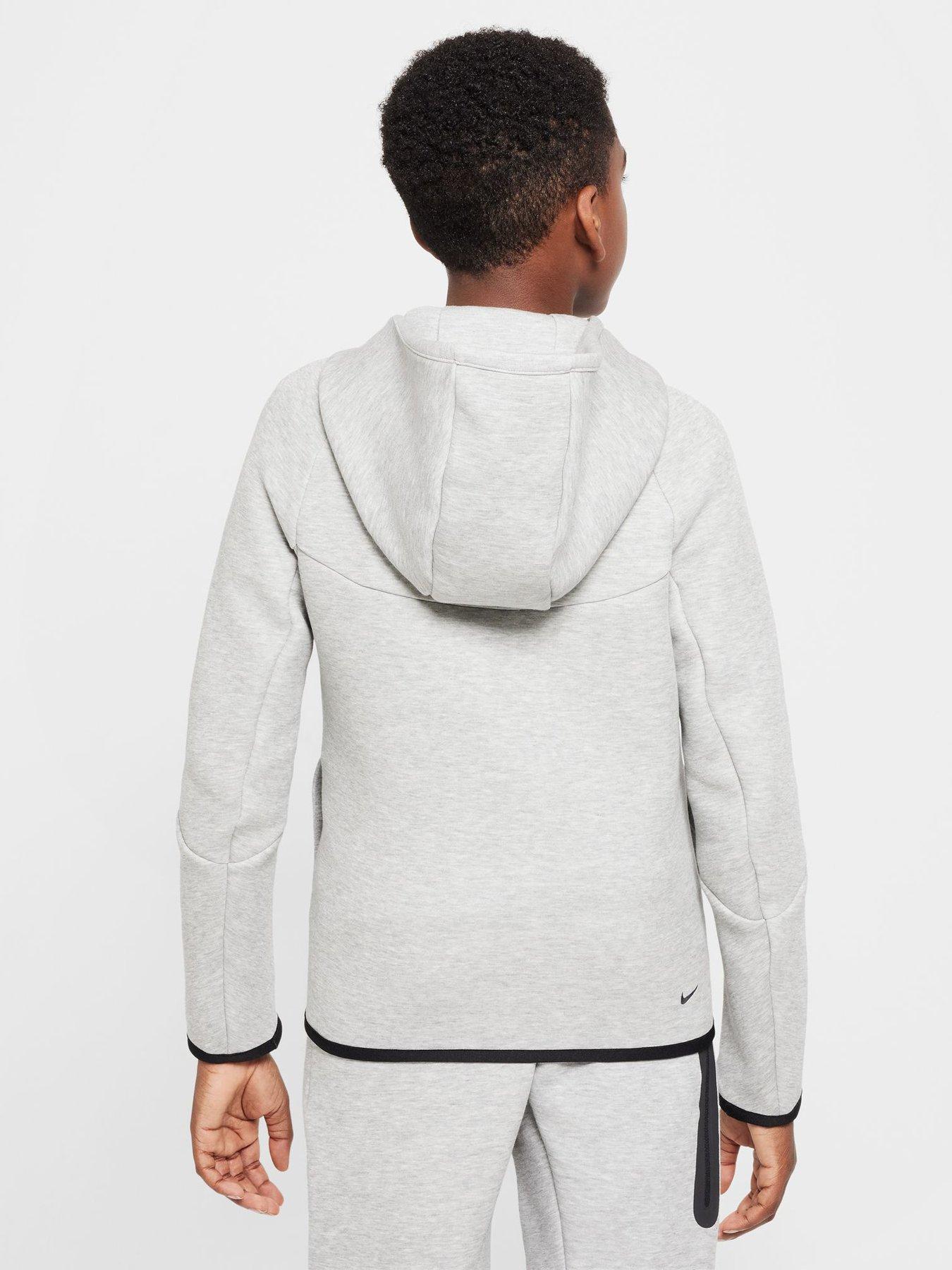Image 2 of 7 of Nike Big Kids Tech Fleece Full Zip Hoodie - Grey