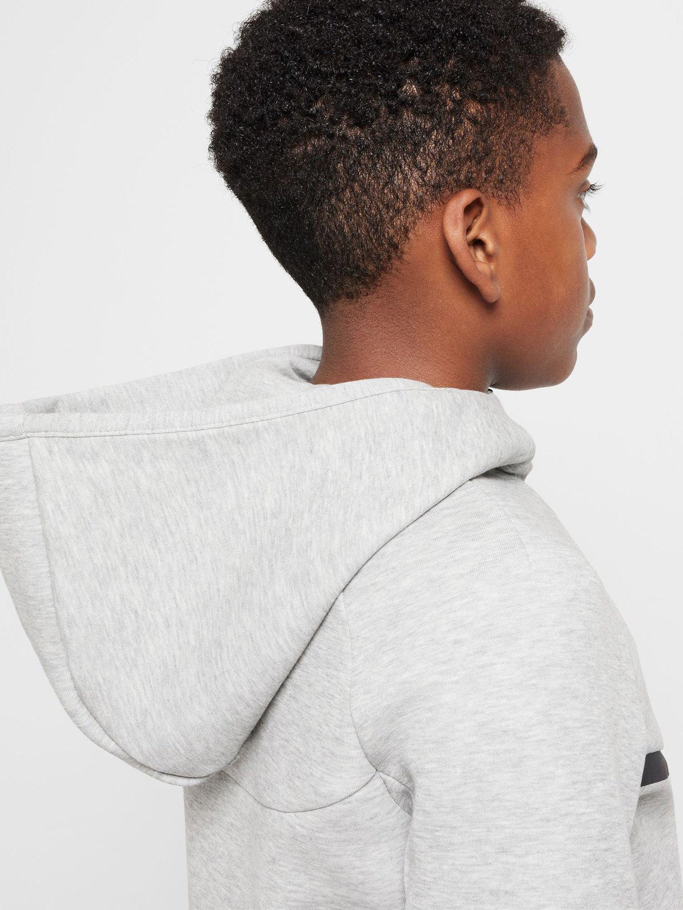 Image 6 of 7 of Nike Big Kids Tech Fleece Full Zip Hoodie - Grey