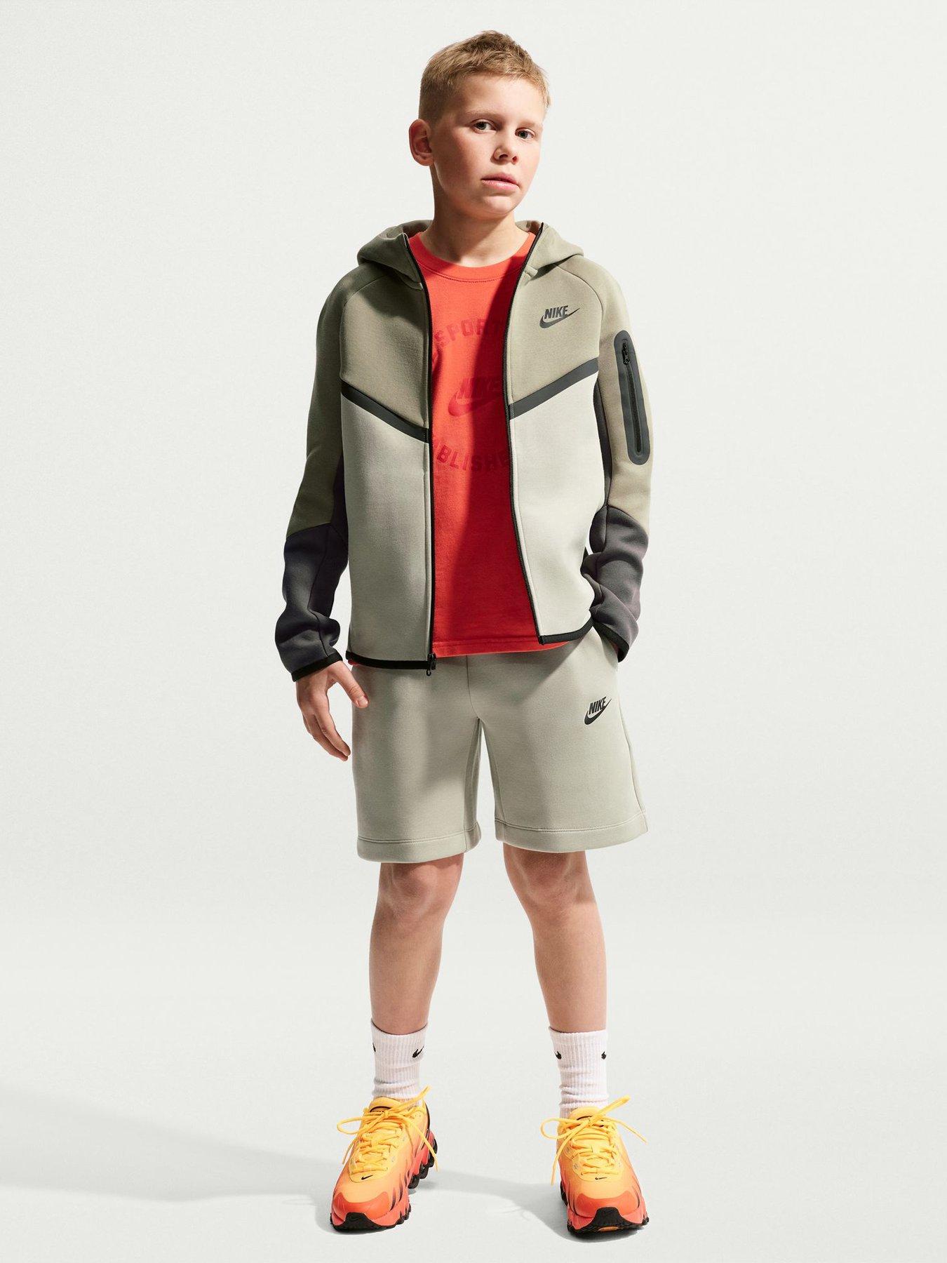 Nike Big Kids Tech Fleece Full Zip Hoodie - Green