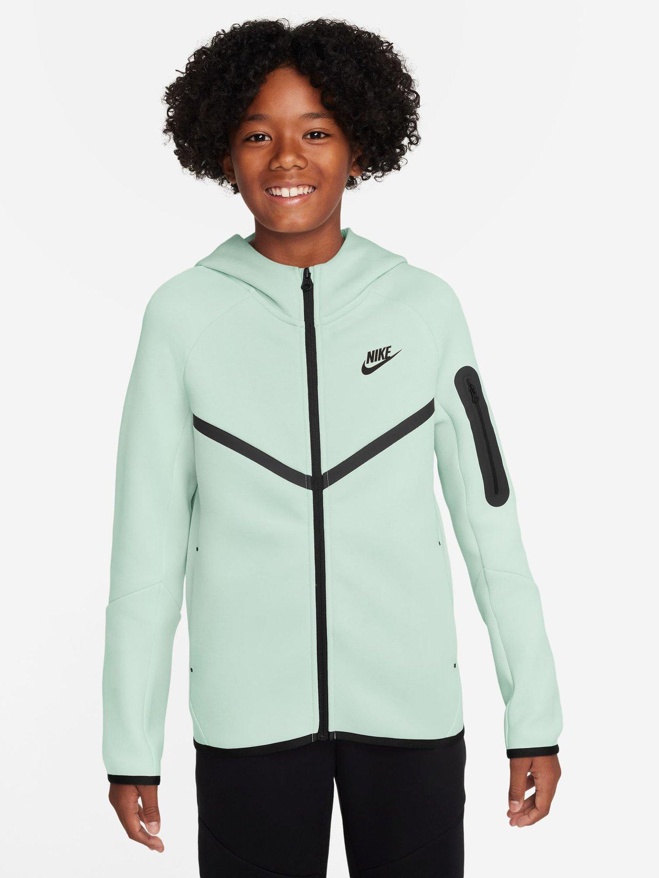 Nike Big Kids Tech Fleece Full Zip Hoodie - Green