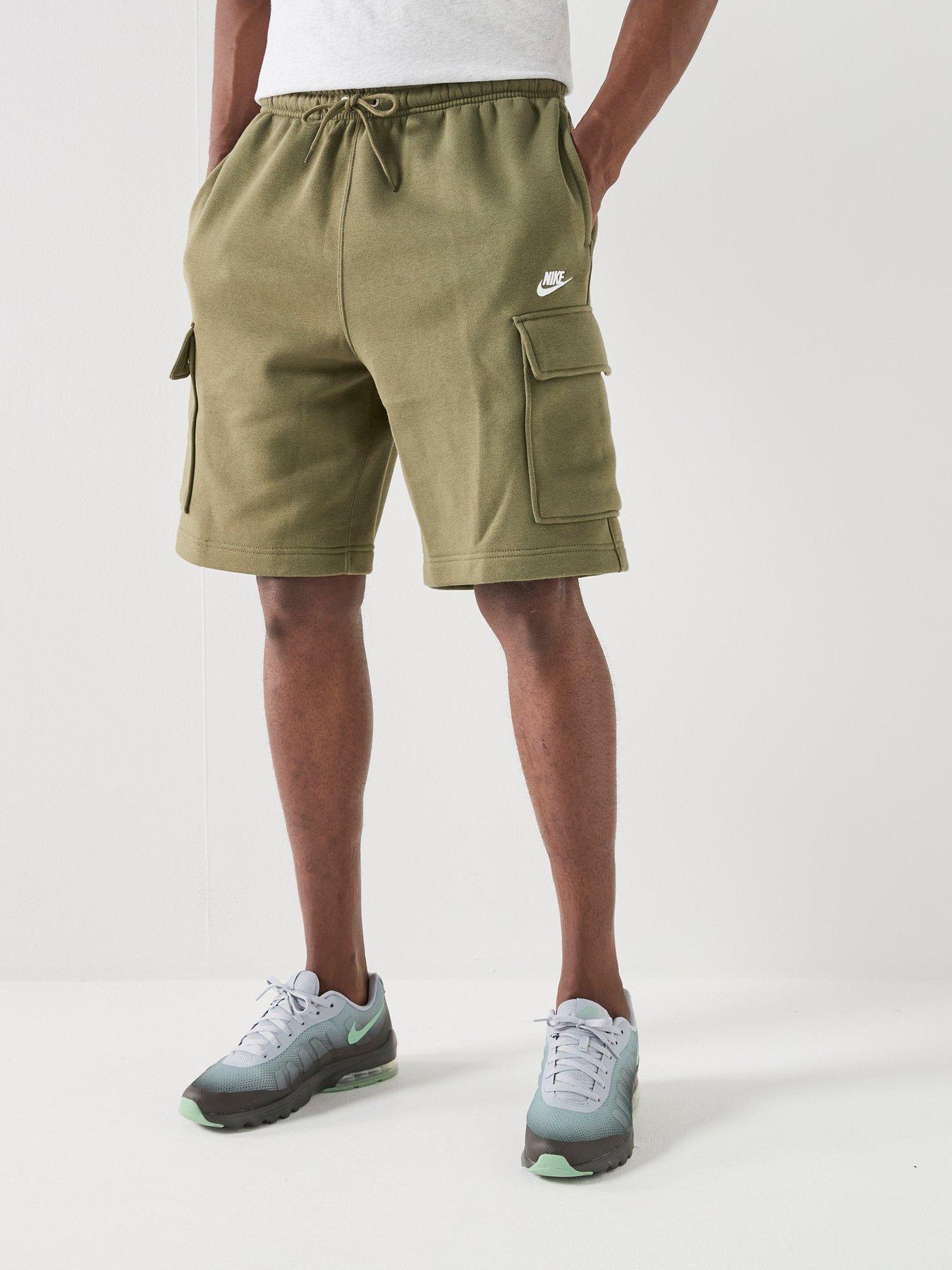 Nike Mens Club Cargo Shorts, Medium Olive/Medium Olive/Whit, Size S, Men