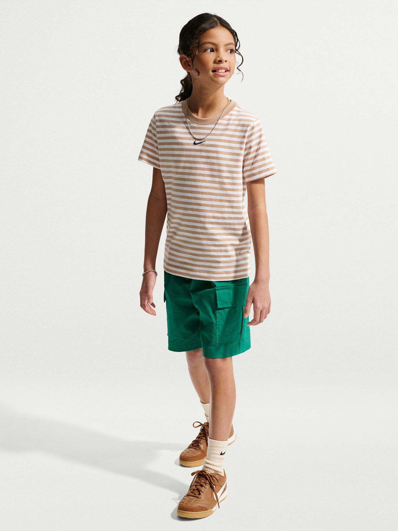 Nike Big Kids Sportswear Embroidered Futura T-Shirt - Brown