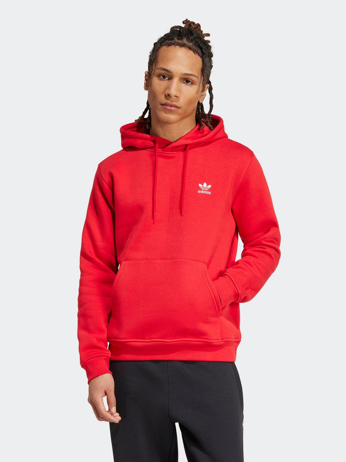 adidas Originals Men's Trefoil Essentials Hoodie, Red, Size Xs, Men