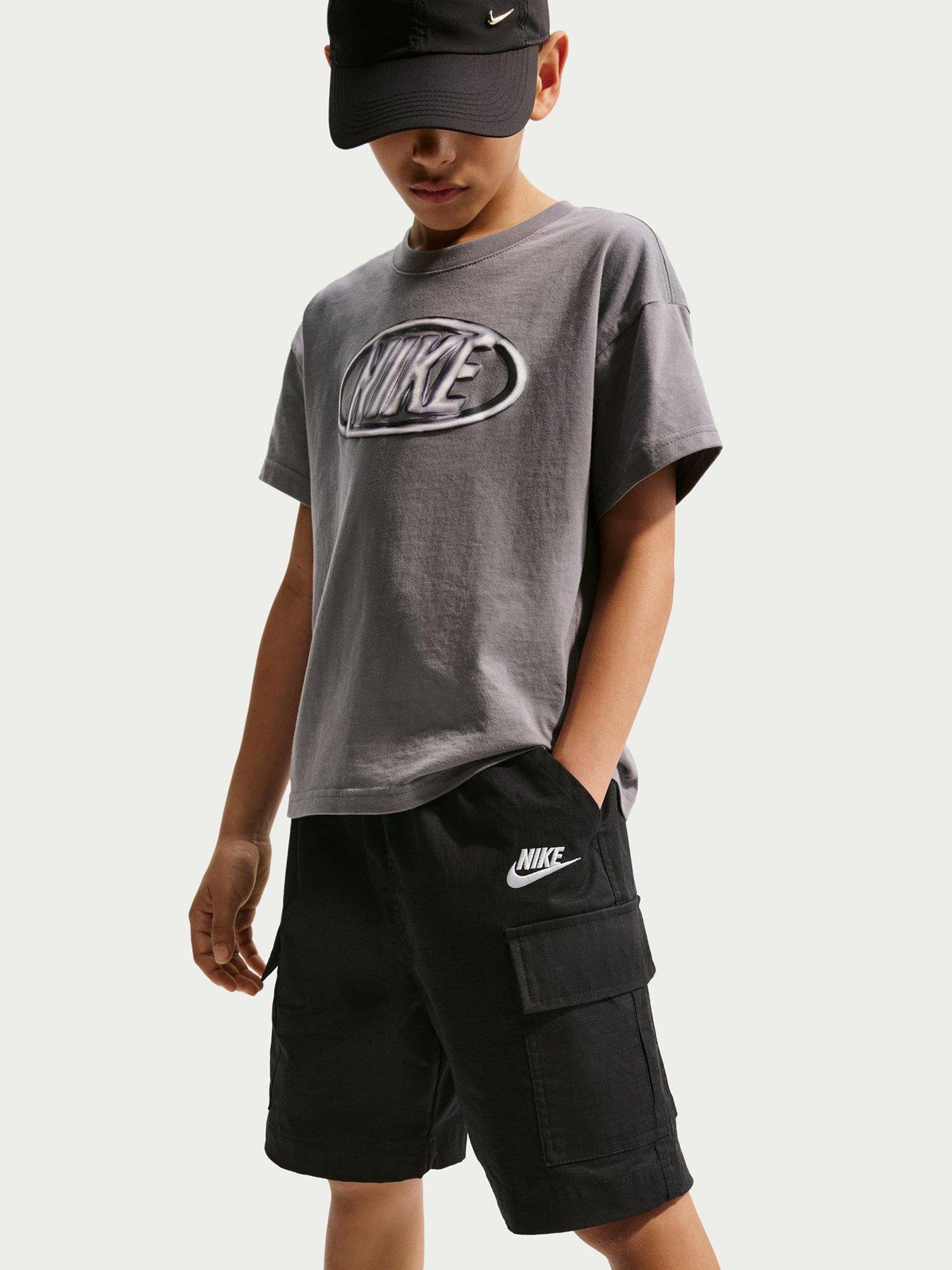 Image 7 of 7 of Nike Big Kids Sportswear Club Woven Cargo Shorts - Black