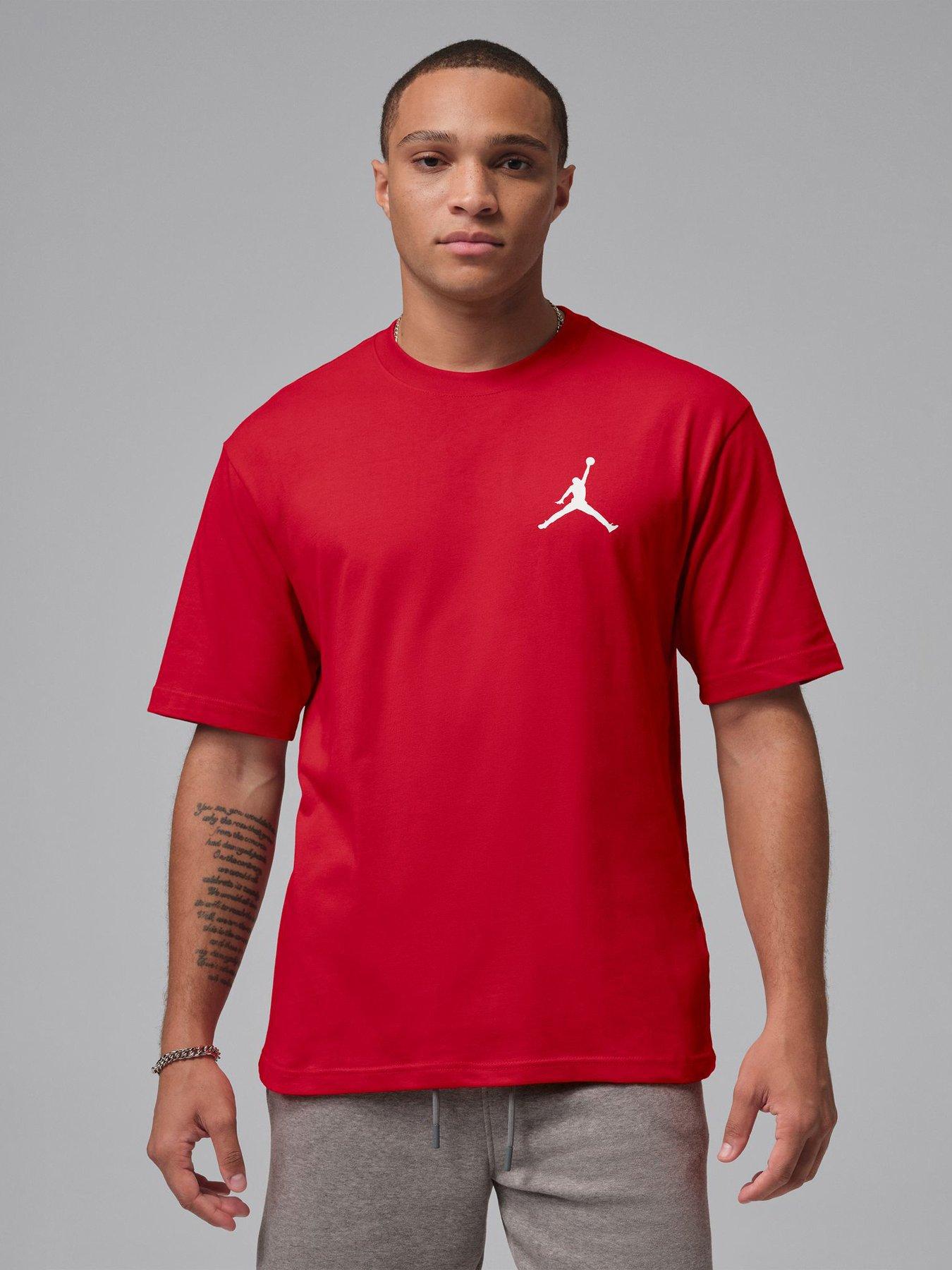 Jordan Nike Mens Jumpman T-Shirt, Gym Red/White, Size 2Xl, Men