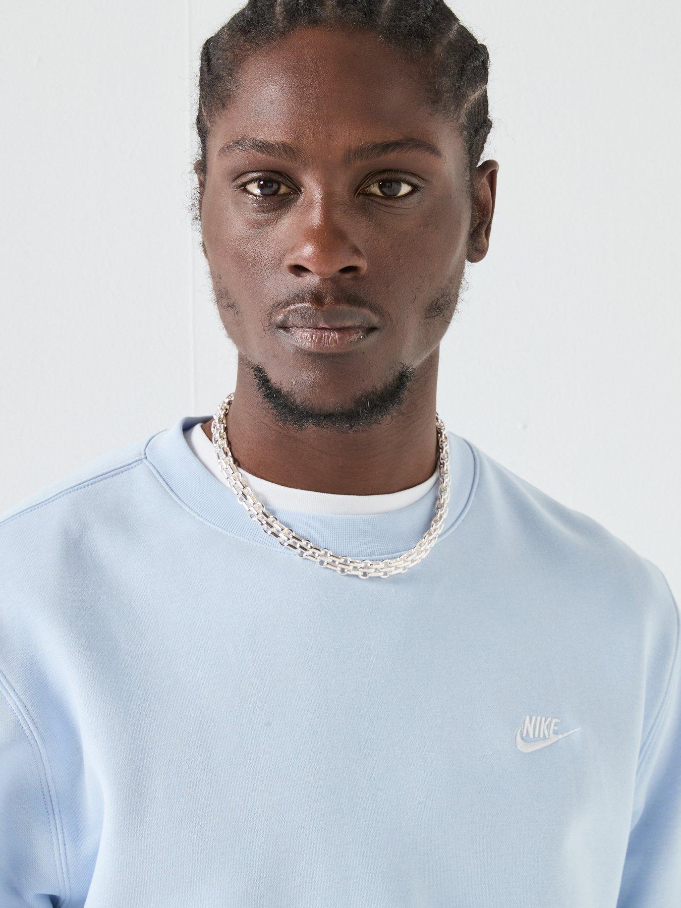 Image 4 of 7 of Nike Mens Club Crew Sweatshirt - Blue