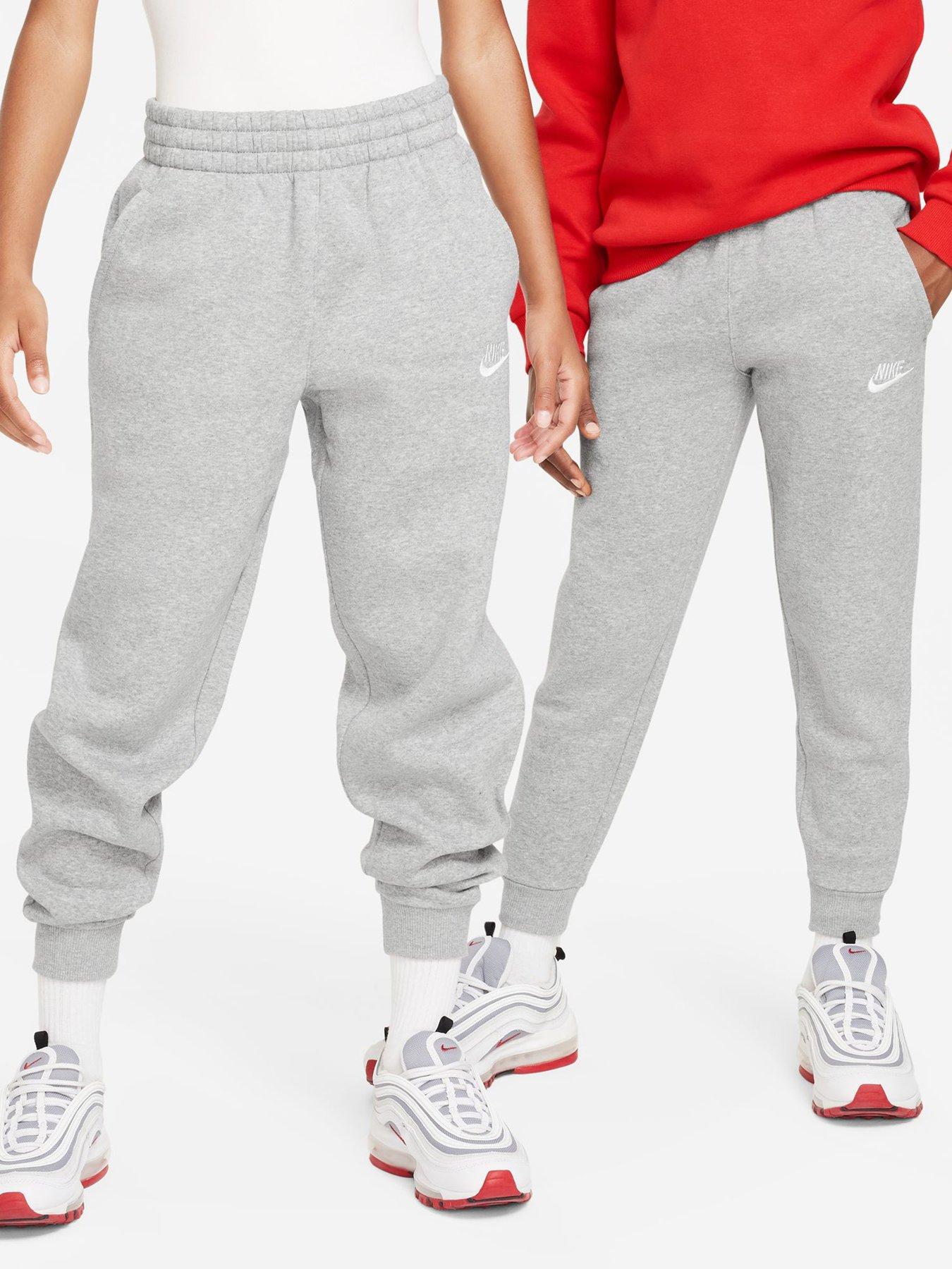 Nike Big Kids Sportswear Club Joggers, Grey Heather/ Grey/White, Size L