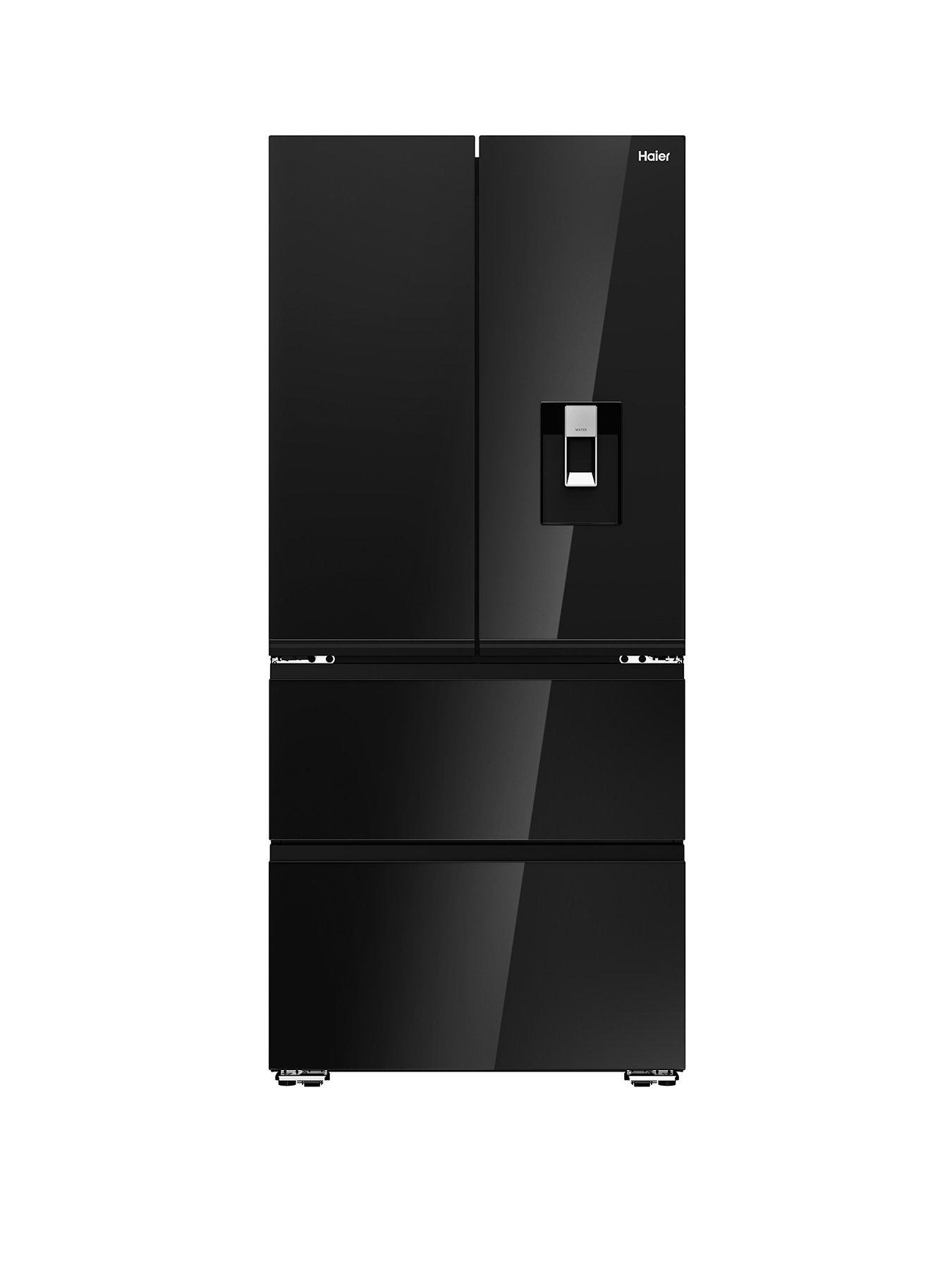 Haier HFKR7819DWGB Total no Frost American Fridge Freezer Black Glass