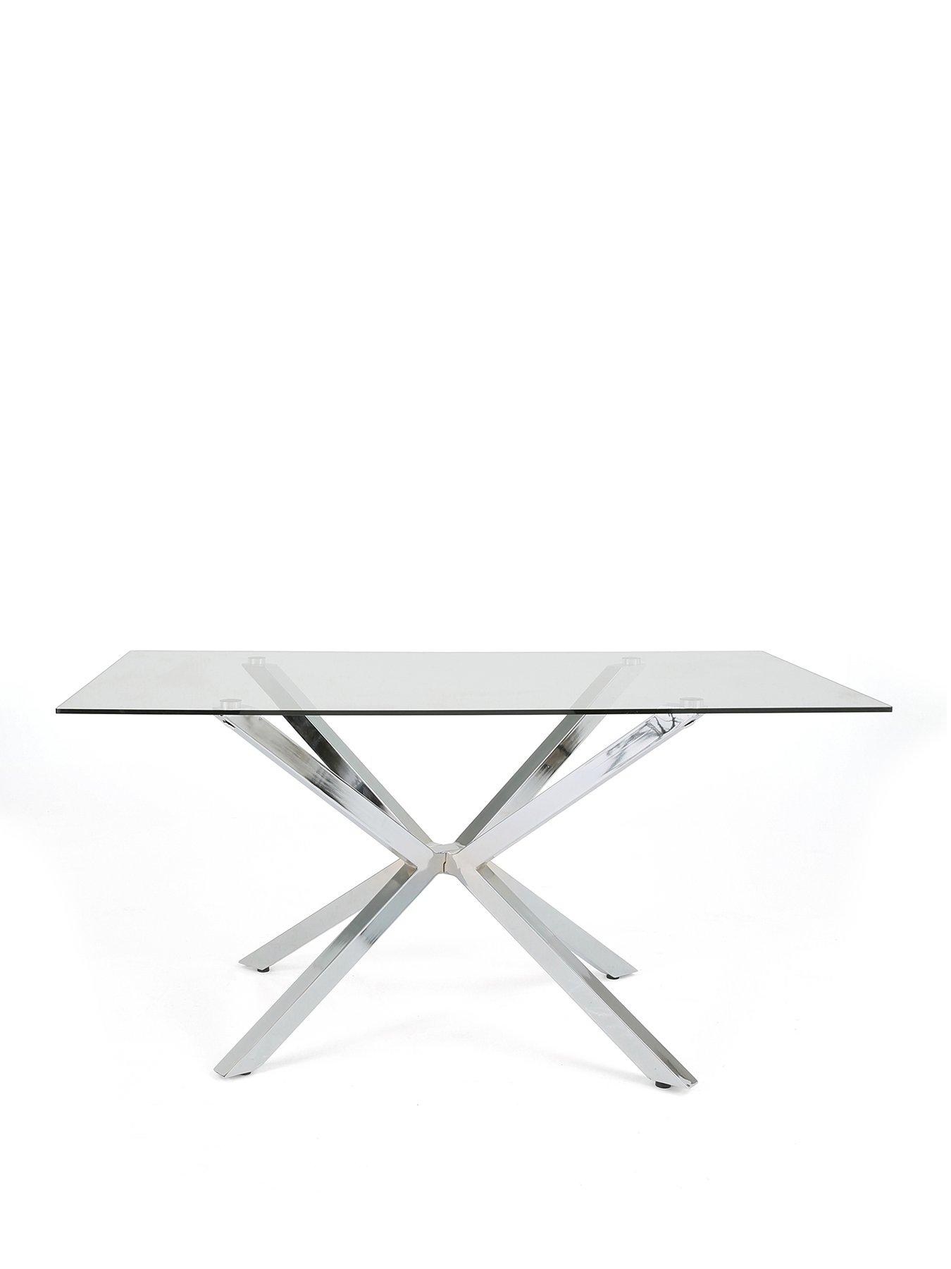 Image 2 of 6 of The Very Collection Chopstick Chrome 160cm Rectangular Dining Table