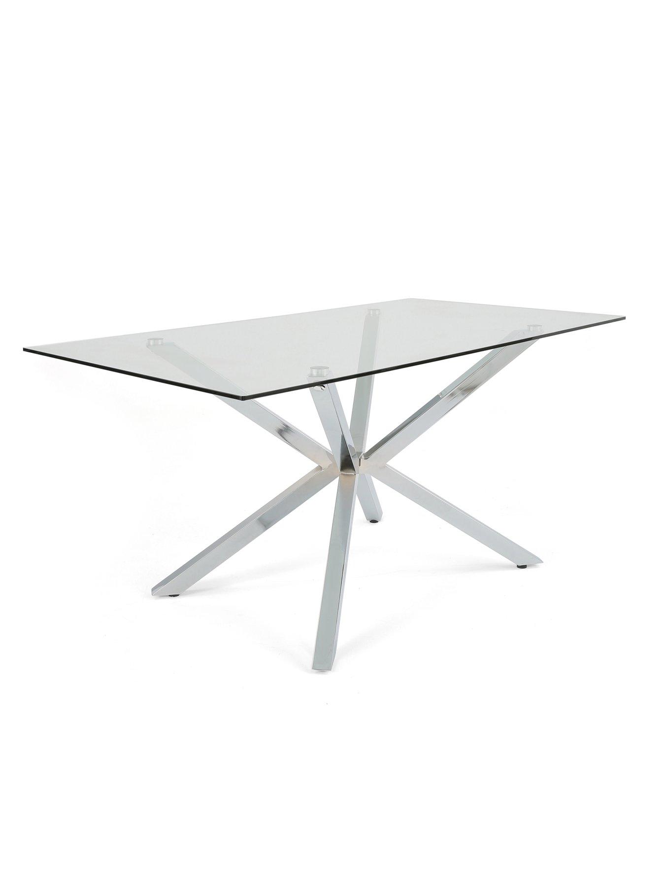 Image 3 of 6 of The Very Collection Chopstick Chrome 160cm Rectangular Dining Table