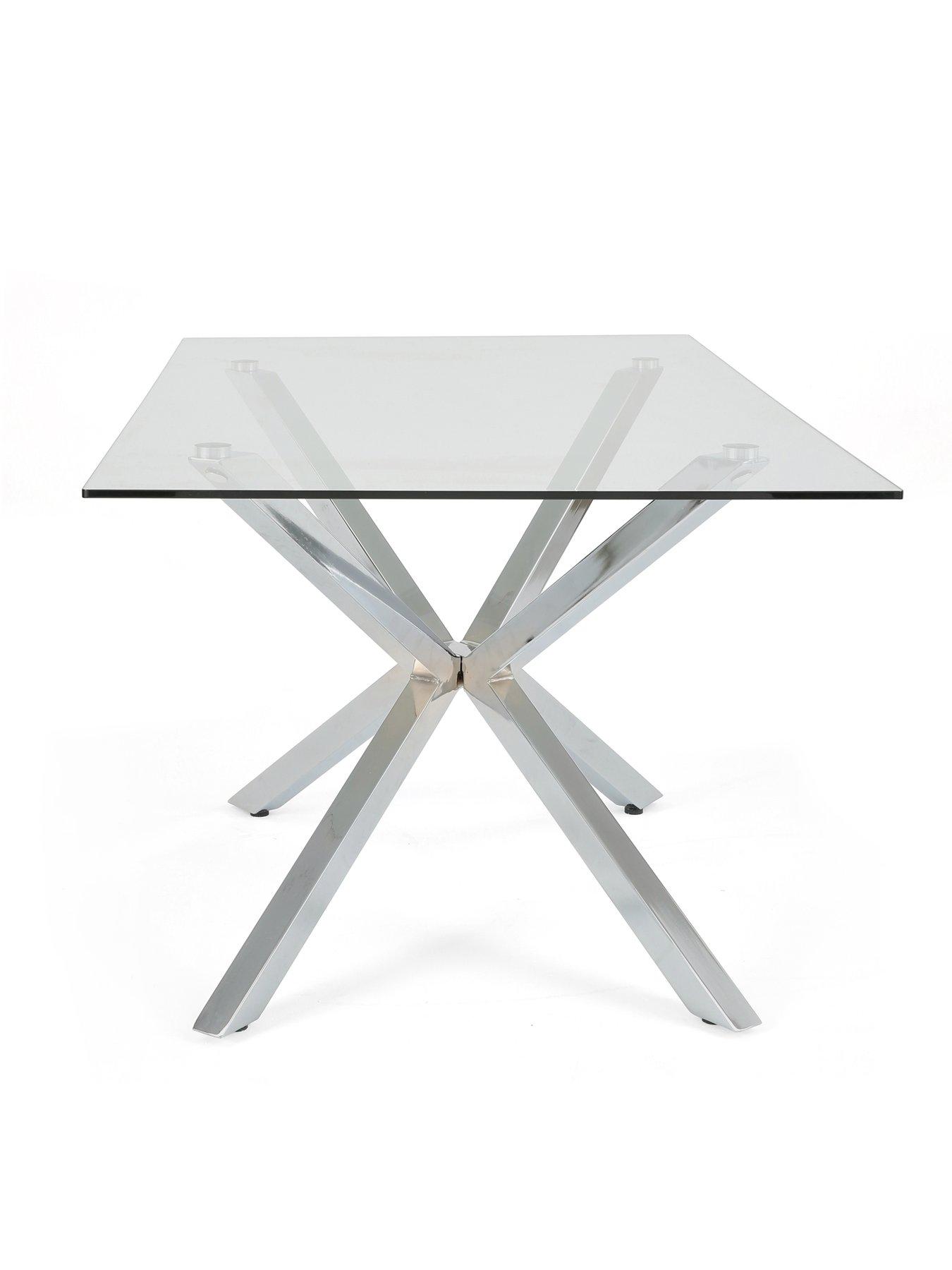 Image 4 of 6 of The Very Collection Chopstick Chrome 160cm Rectangular Dining Table