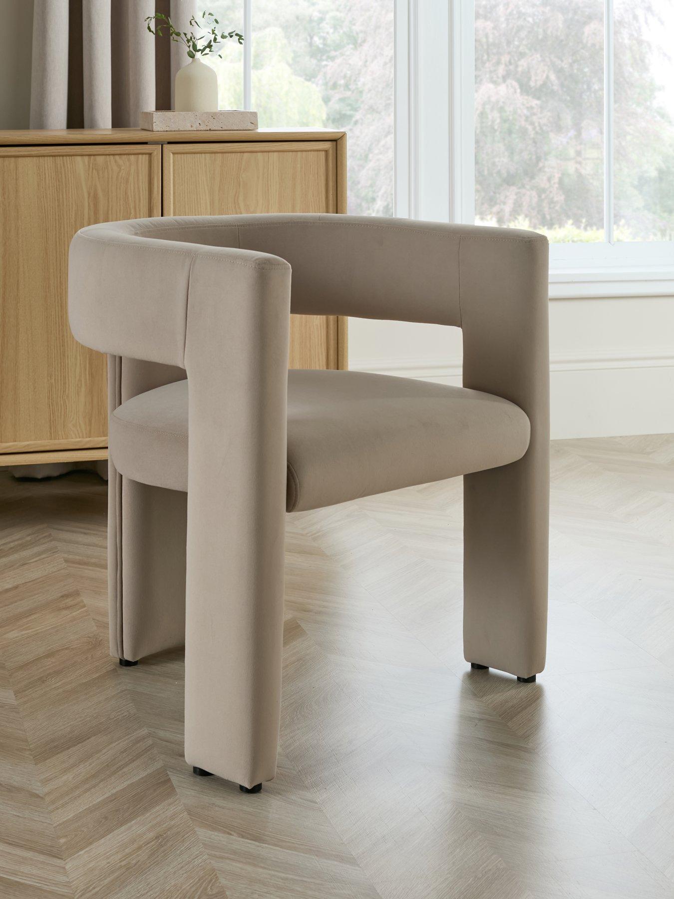 Image 1 of 5 of The Very Collection Nell Velvet Dining Chair - Taupe - FSC&reg; Certified