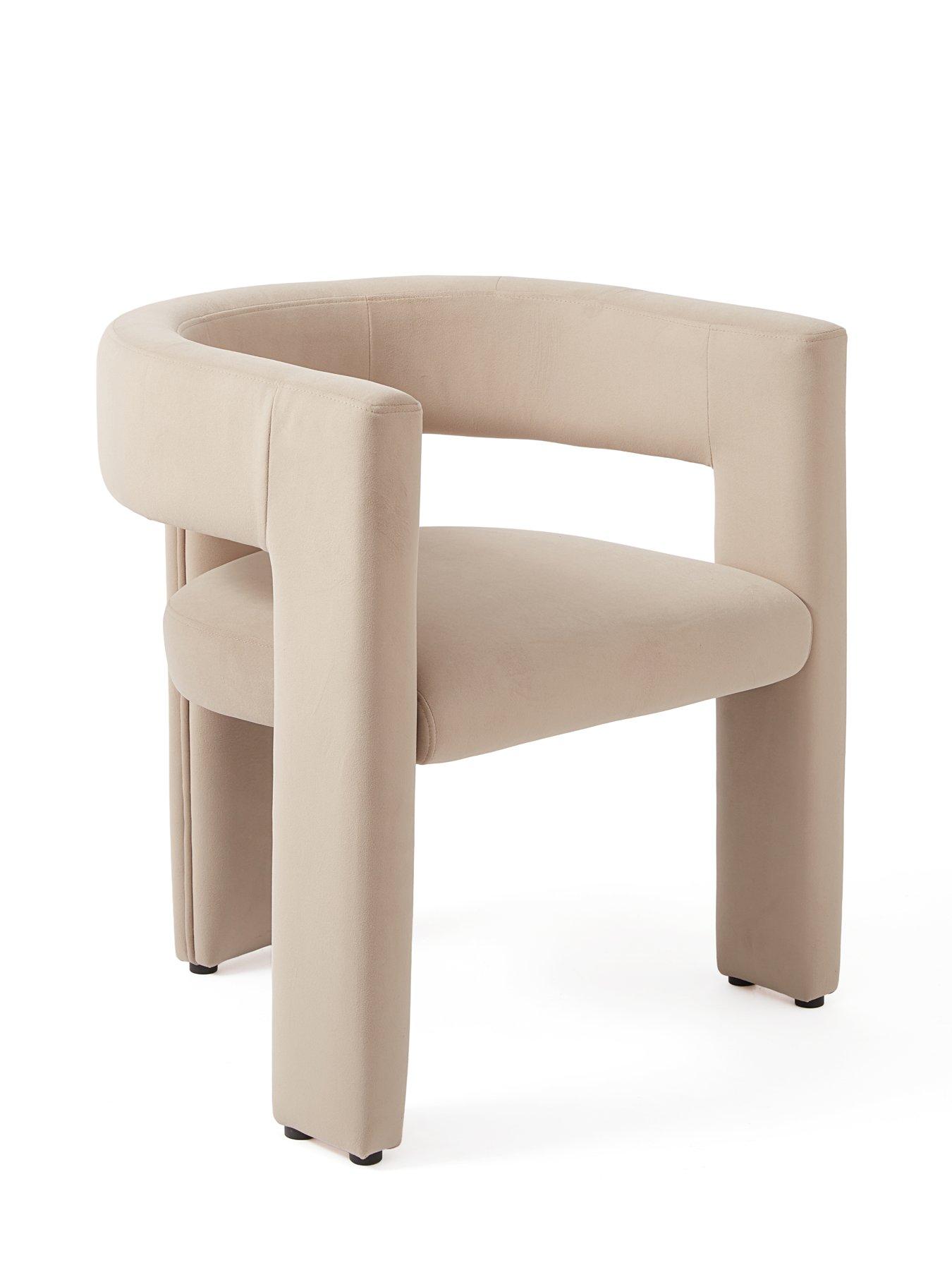 Image 3 of 5 of The Very Collection Nell Velvet Dining Chair - Taupe - FSC&reg; Certified