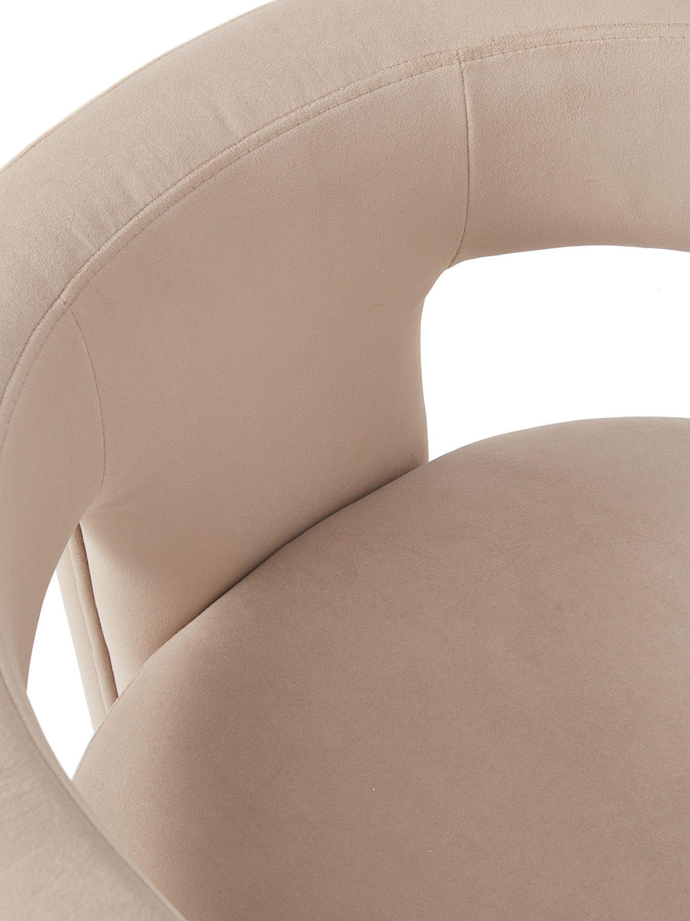 Image 4 of 5 of The Very Collection Nell Velvet Dining Chair - Taupe - FSC&reg; Certified