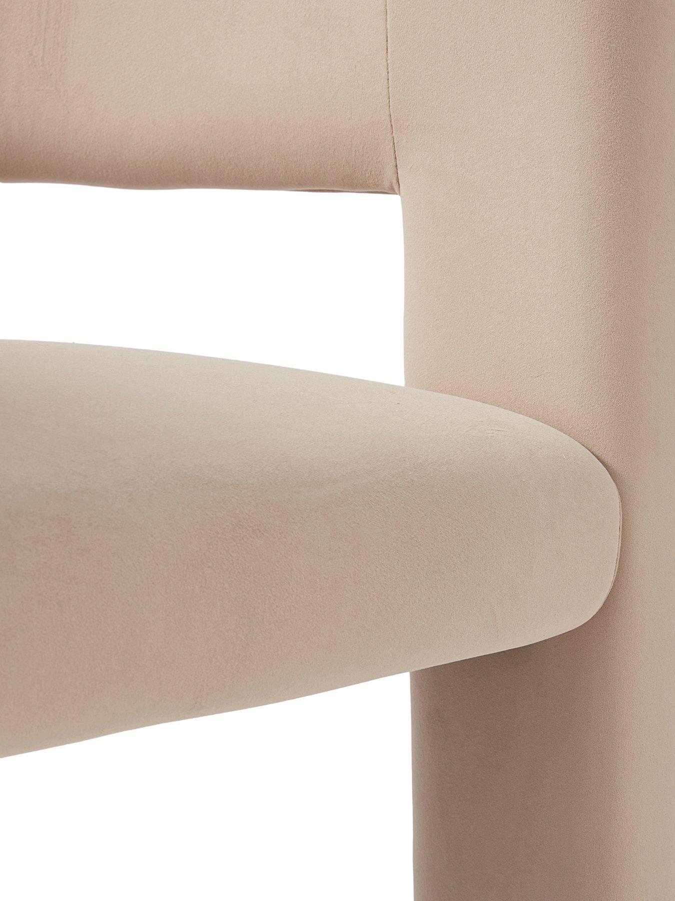 Image 5 of 5 of The Very Collection Nell Velvet Dining Chair - Taupe - FSC&reg; Certified