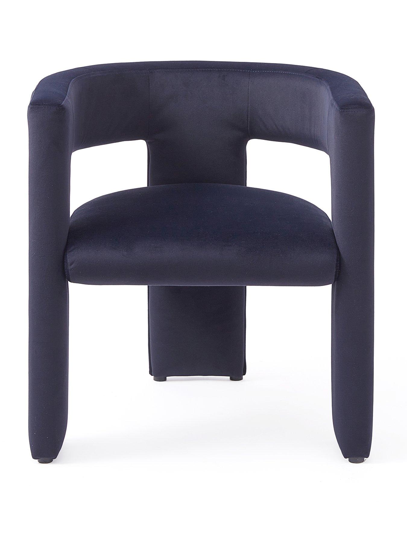 The Very Collection Nell Velvet Dining Chair - Navy