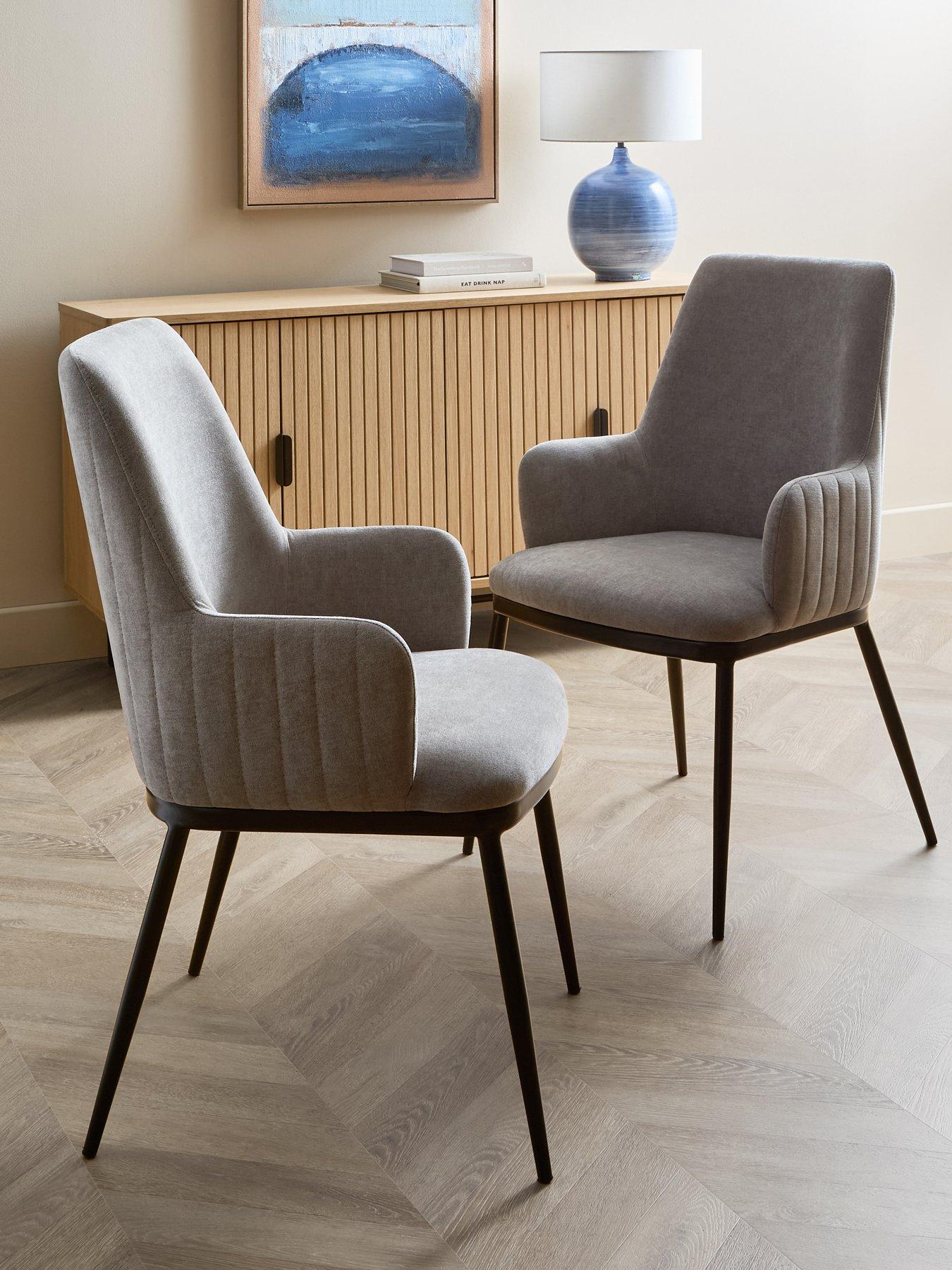 The Very Collection Nina Pair Of Dining Chairs - Grey/Black