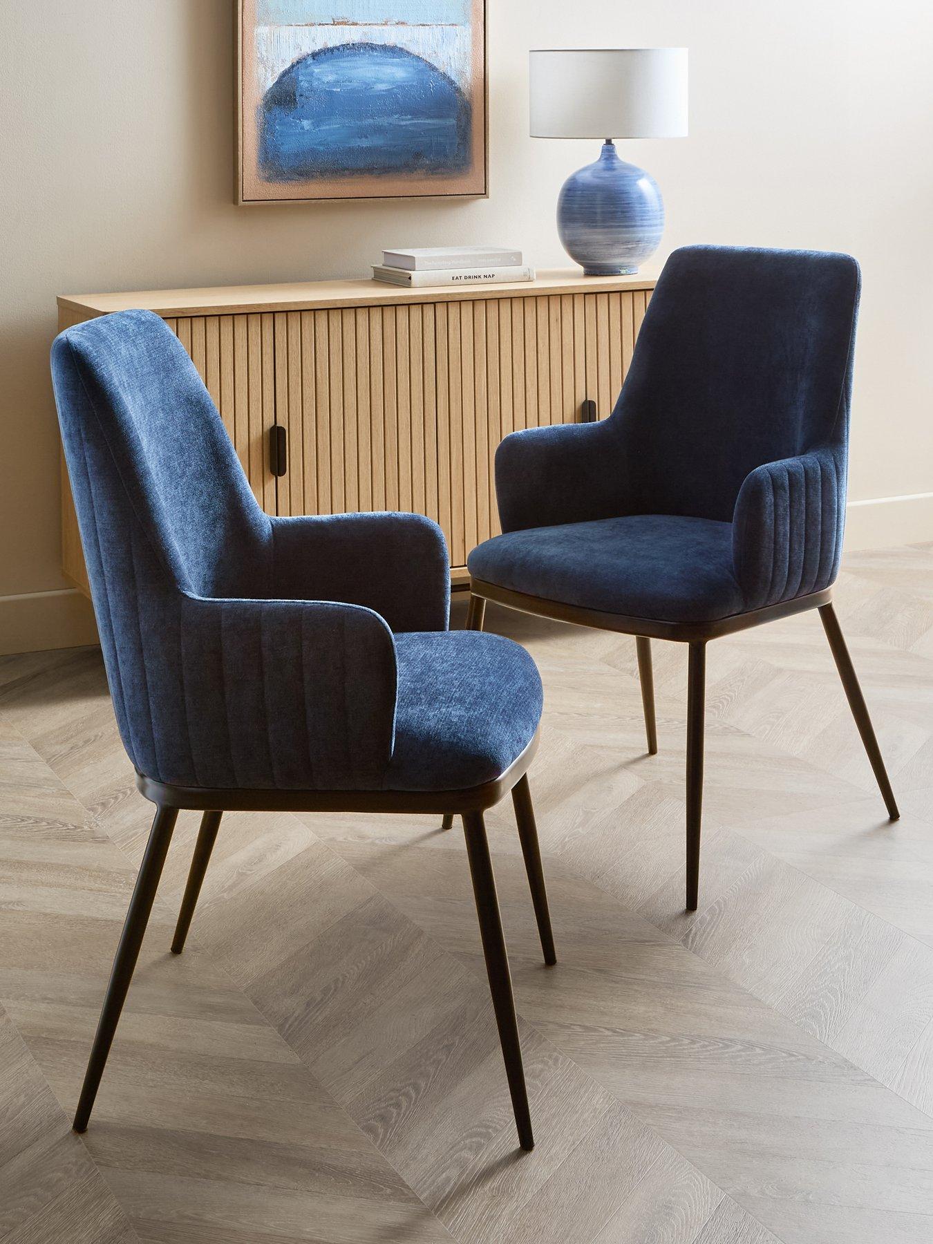 Image 1 of 7 of The Very Collection Nina Pair Of Dining Chairs - Navy/Black - FSC&reg; Certified