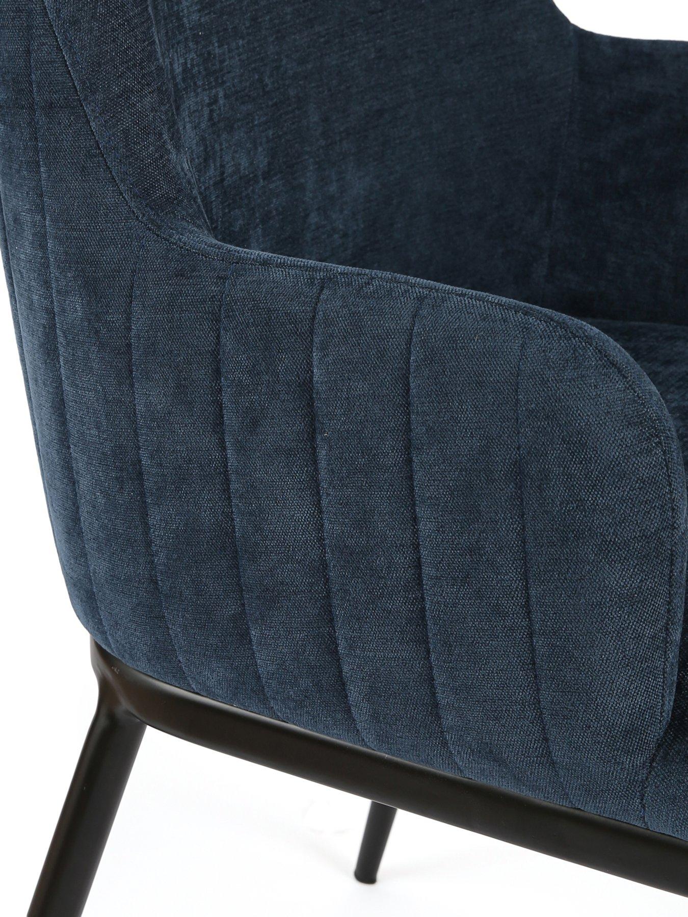 Image 4 of 7 of The Very Collection Nina Pair Of Dining Chairs - Navy/Black - FSC&reg; Certified