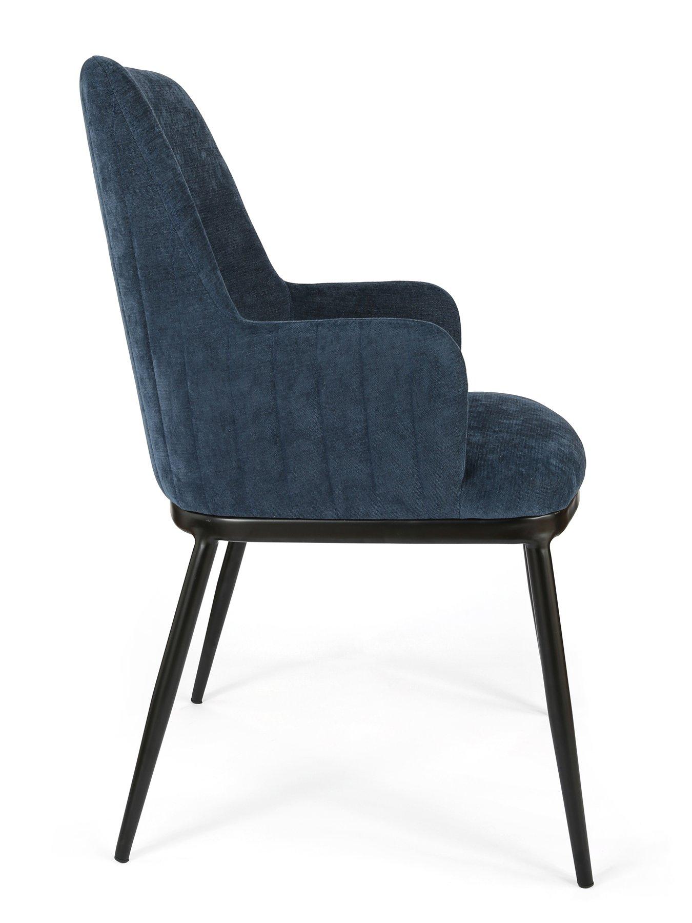 Image 6 of 7 of The Very Collection Nina Pair Of Dining Chairs - Navy/Black - FSC&reg; Certified