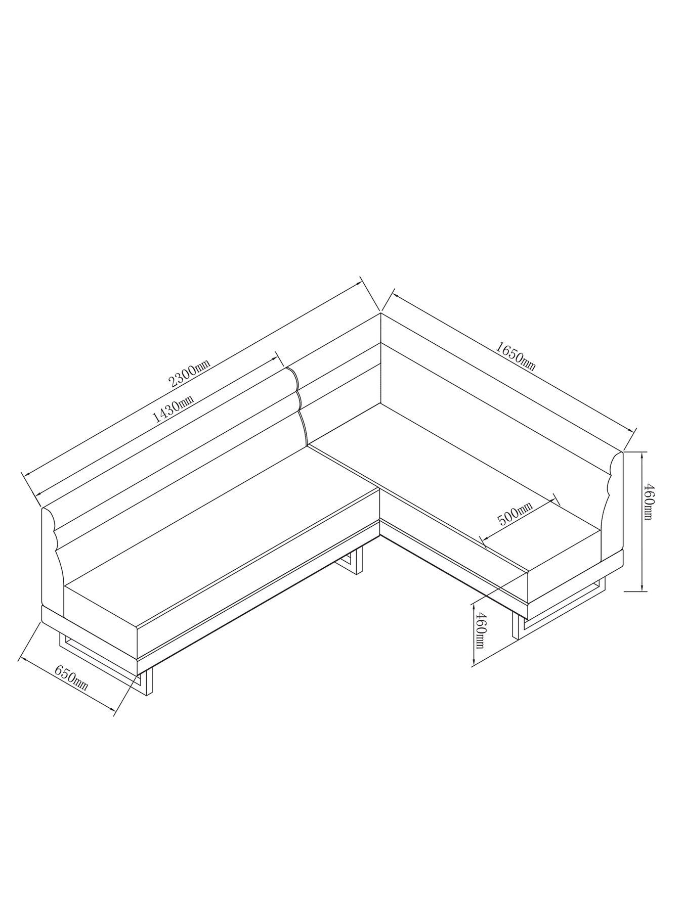 Image 7 of 7 of The Very Collection Rocco Corner Dining Bench